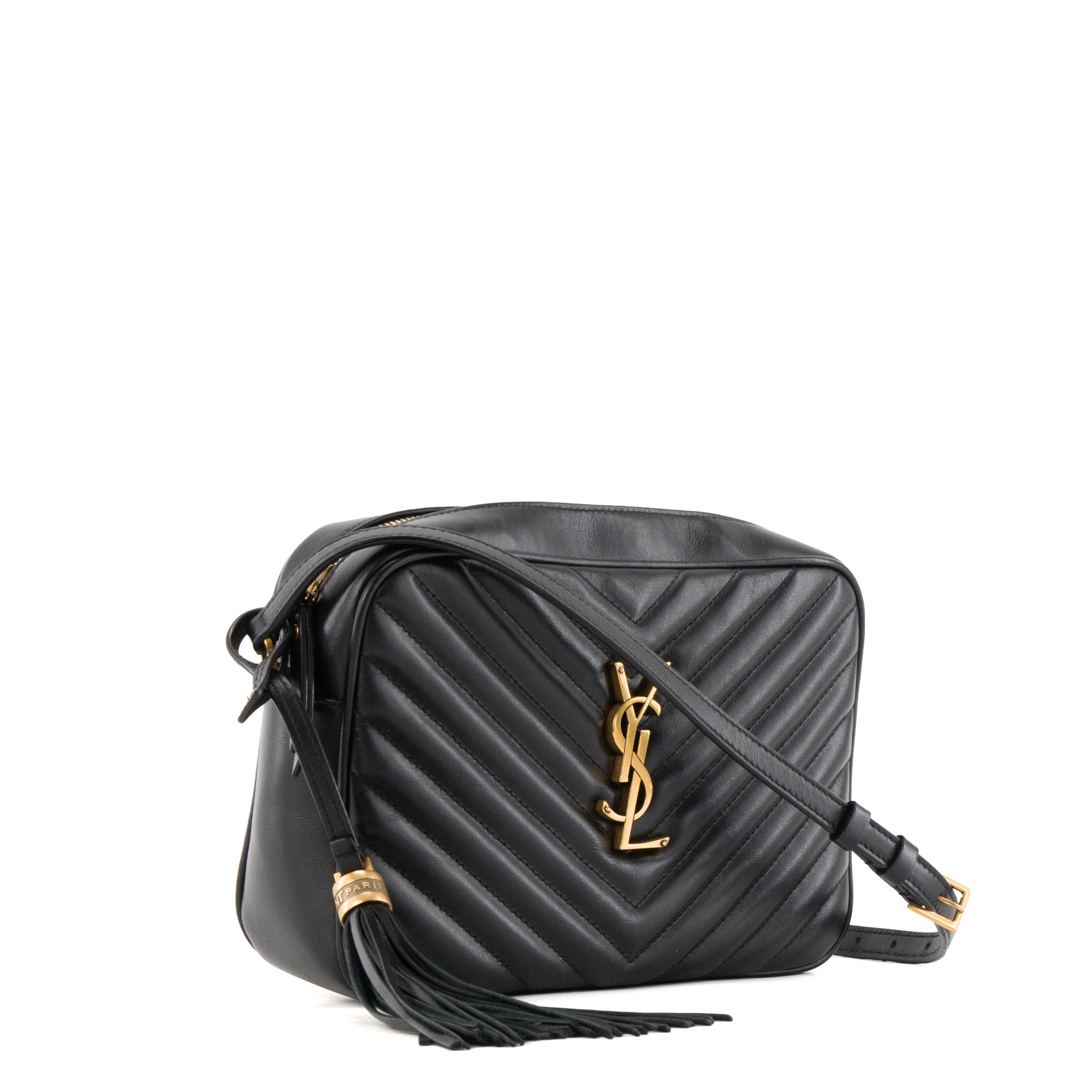 SAINT LAURENT - Sac à bandoulière Lou Saint Laurent en cuir noir