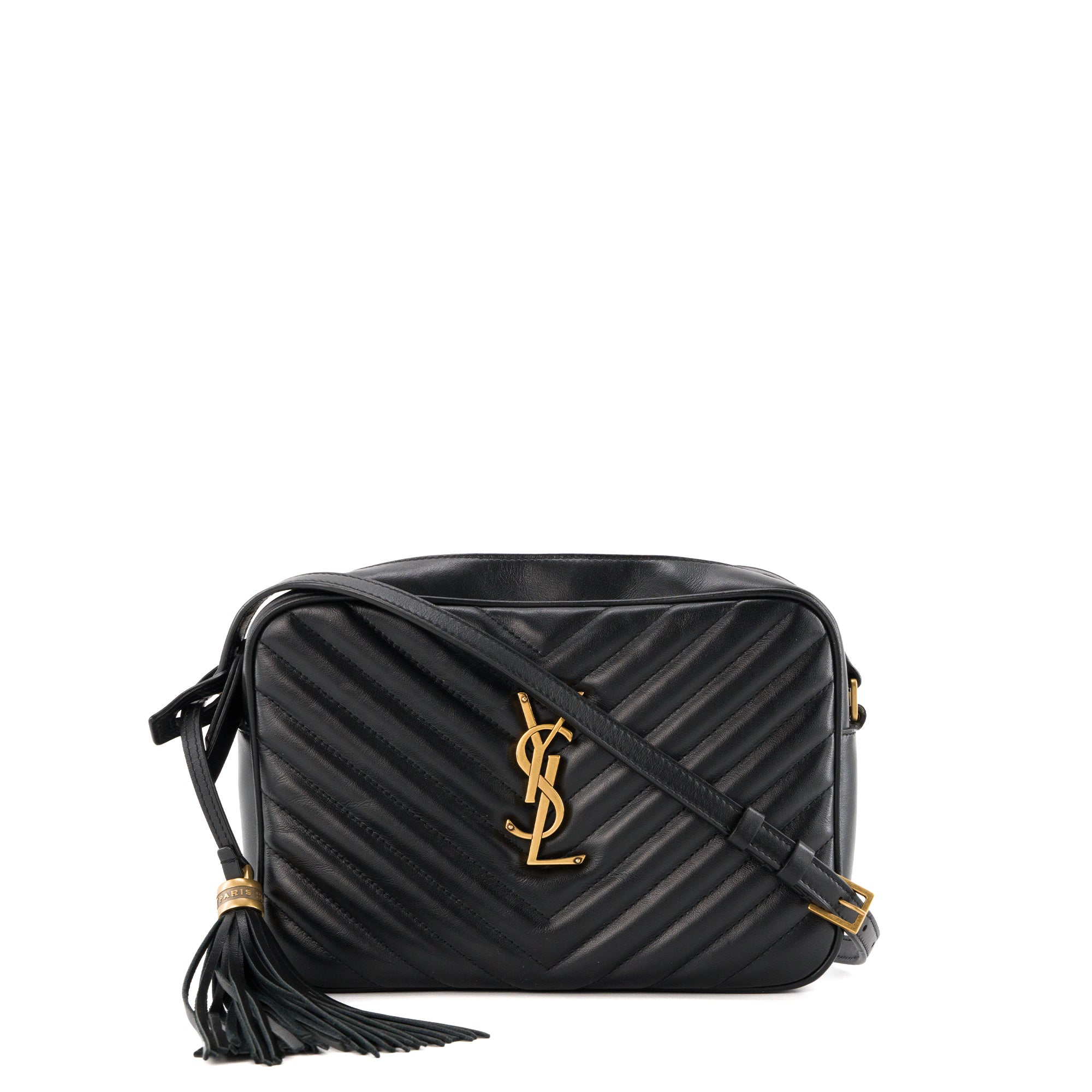 SAINT LAURENT - Sac à bandoulière Lou Saint Laurent en cuir noir