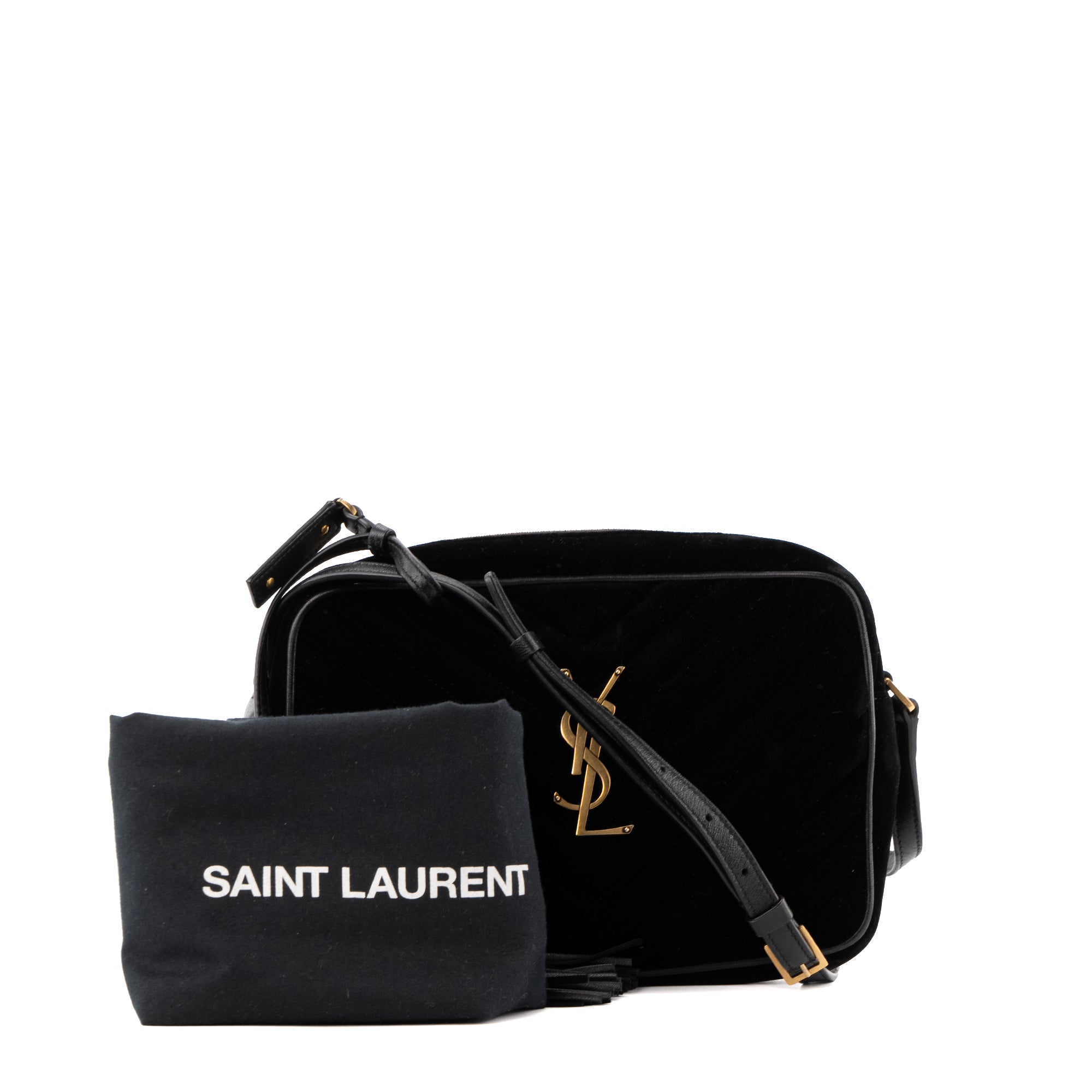 SAINT LAURENT - Sac à bandoulière Lou Saint Laurent en velours noir