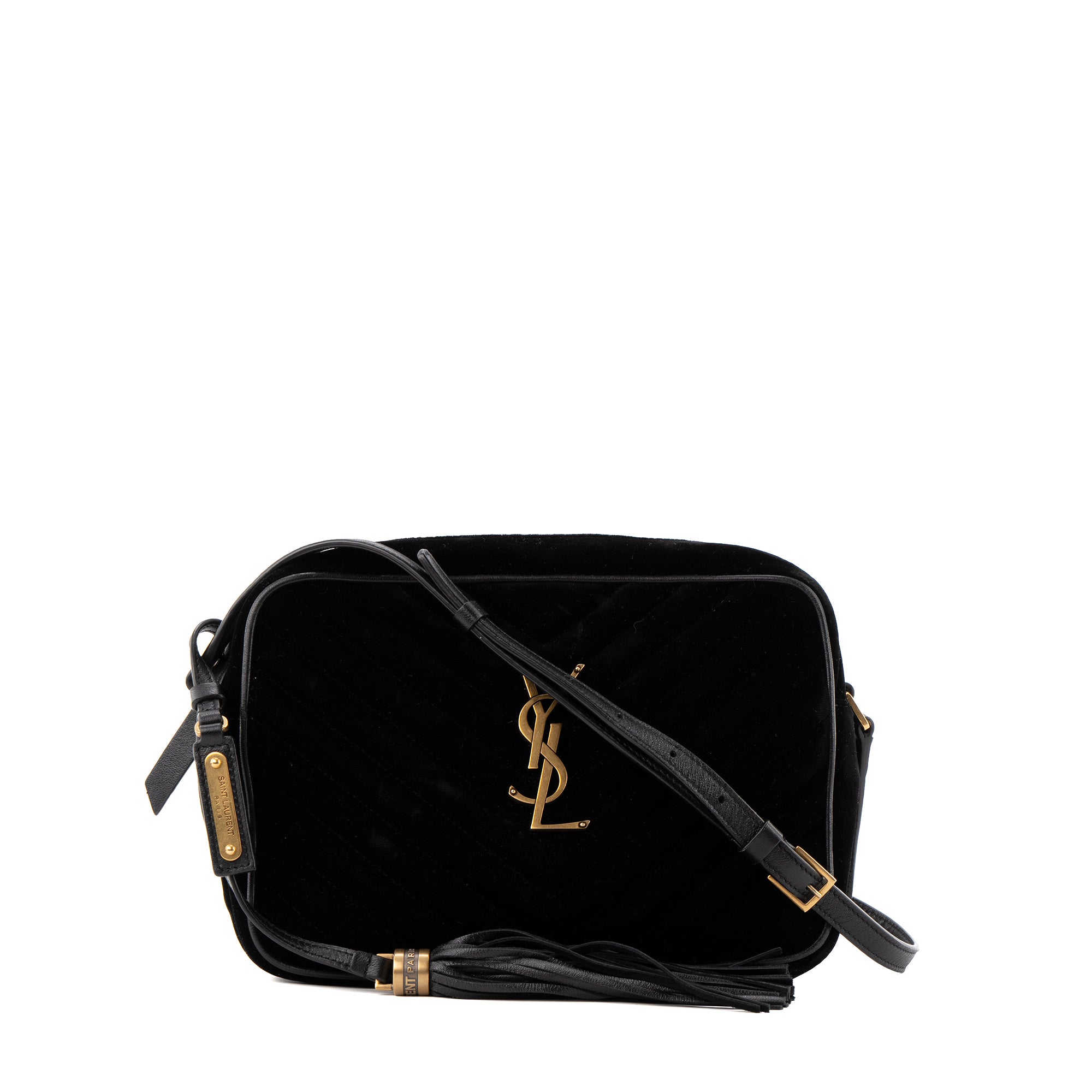 SAINT LAURENT - Sac à bandoulière Lou Saint Laurent en velours noir