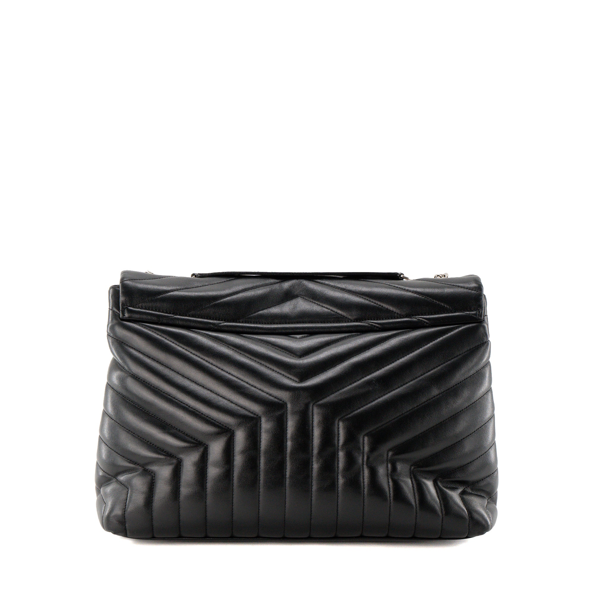 SAINT LAURENT - Sac à bandoulière Loulou GM Saint Laurent en cuir lisse noir