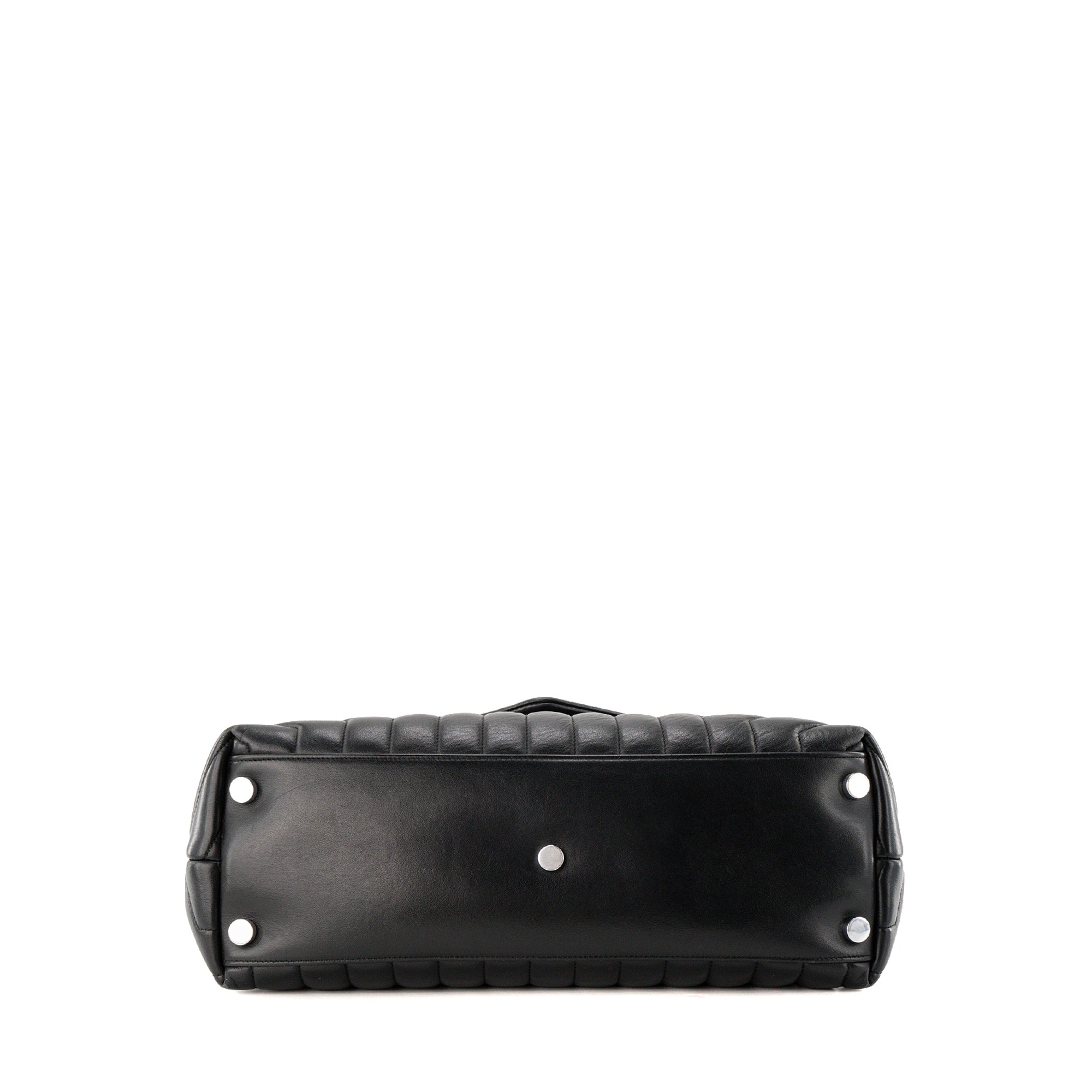SAINT LAURENT - Sac à bandoulière Loulou GM Saint Laurent en cuir lisse noir