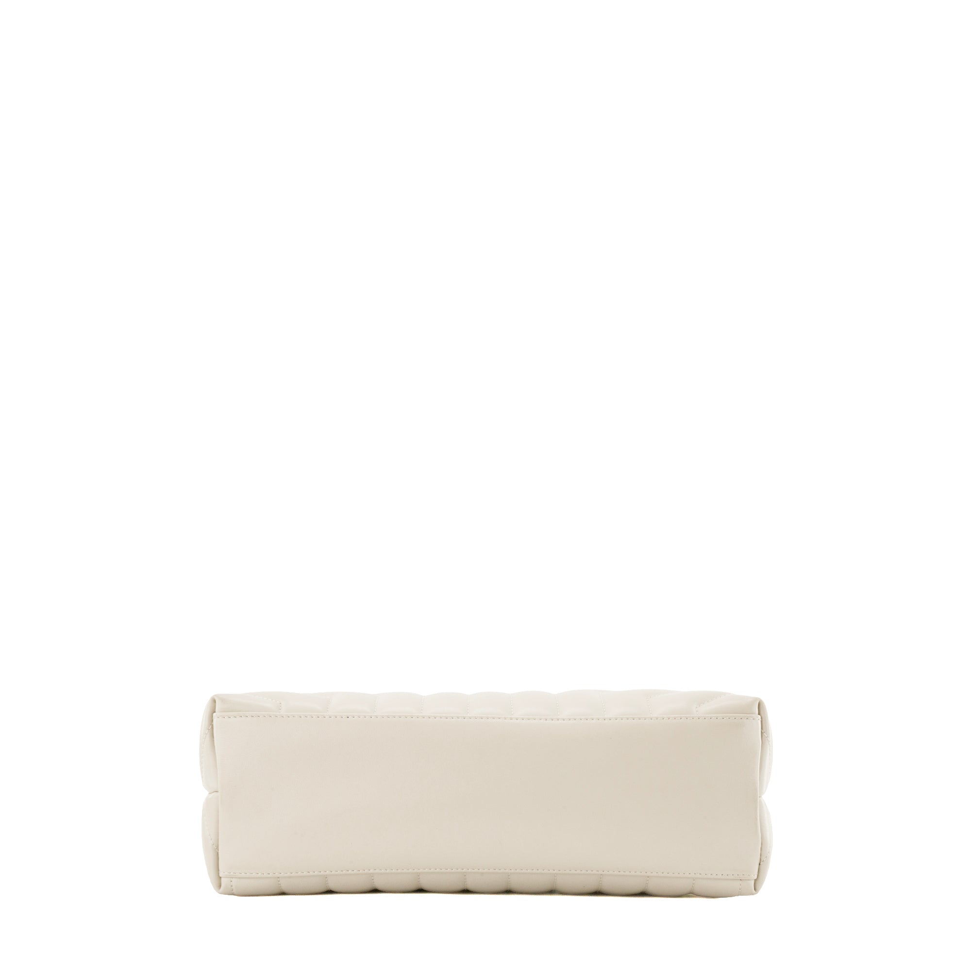SAINT LAURENT - Sac à bandoulière Loulou medium Saint Laurent en cuir lisse écru
