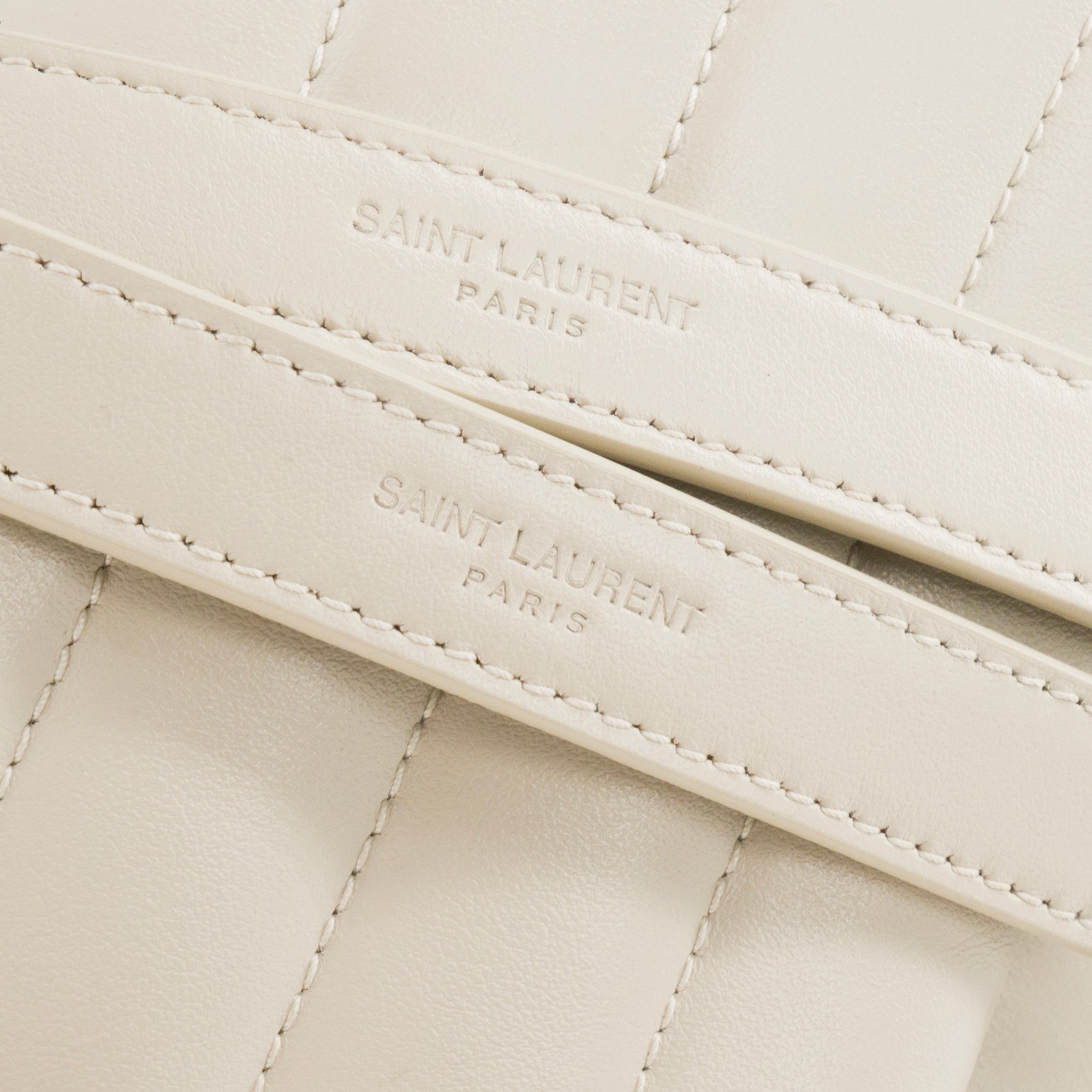 SAINT LAURENT - Sac à bandoulière Loulou medium Saint Laurent en cuir lisse écru