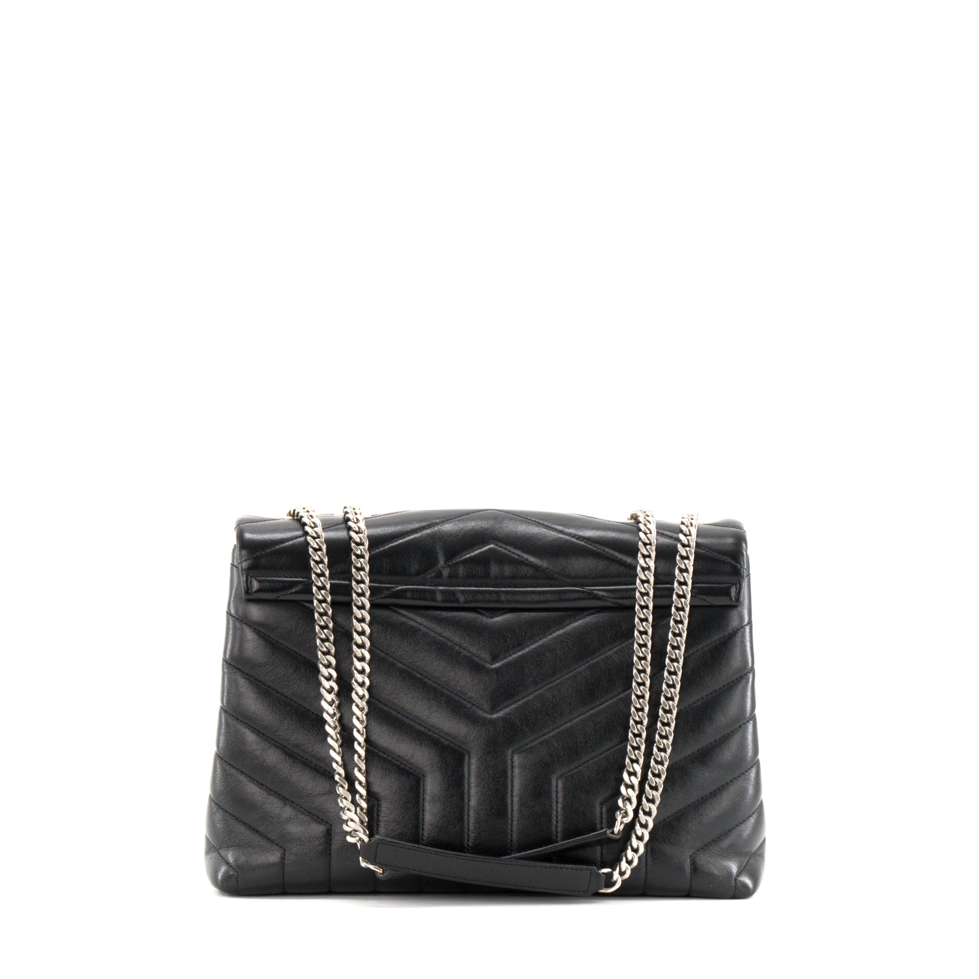SAINT LAURENT - Sac à bandoulière Loulou Medium Saint Laurent en cuir lisse noir