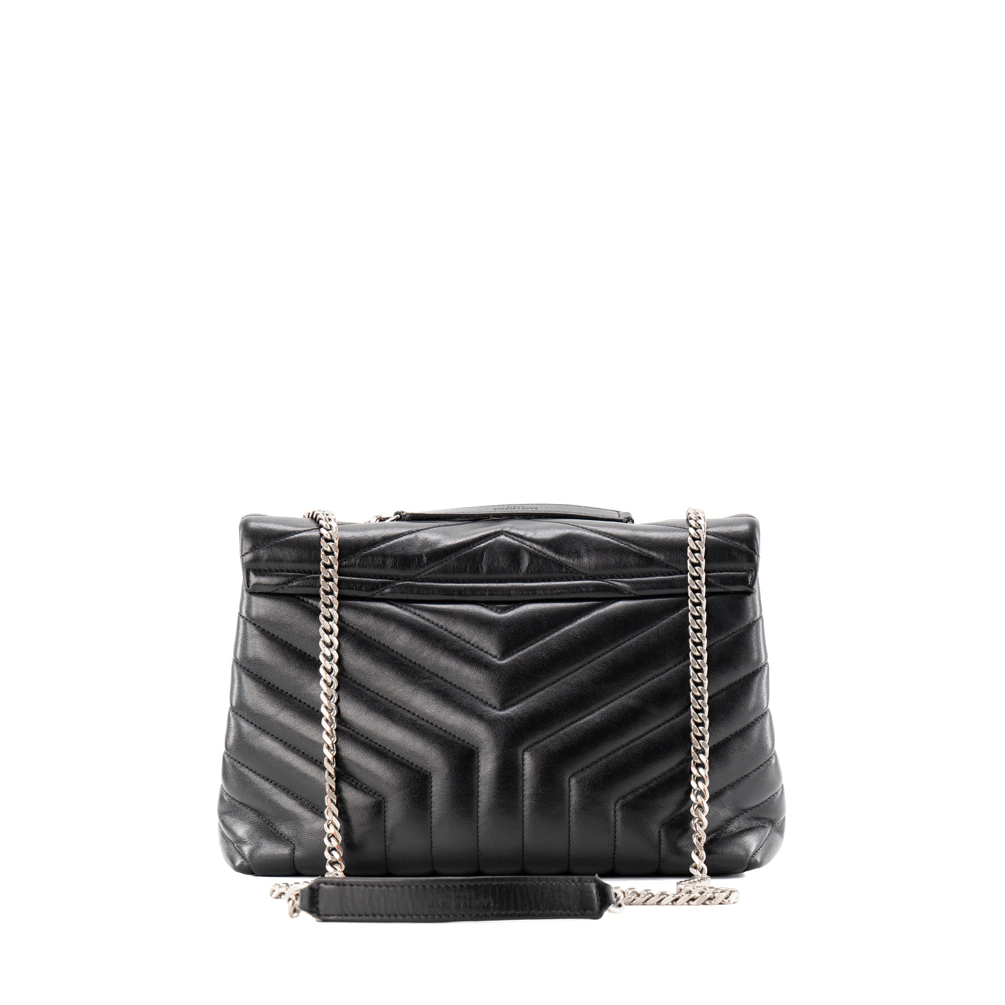 SAINT LAURENT - Sac à bandoulière Loulou Medium Saint Laurent en cuir lisse noir