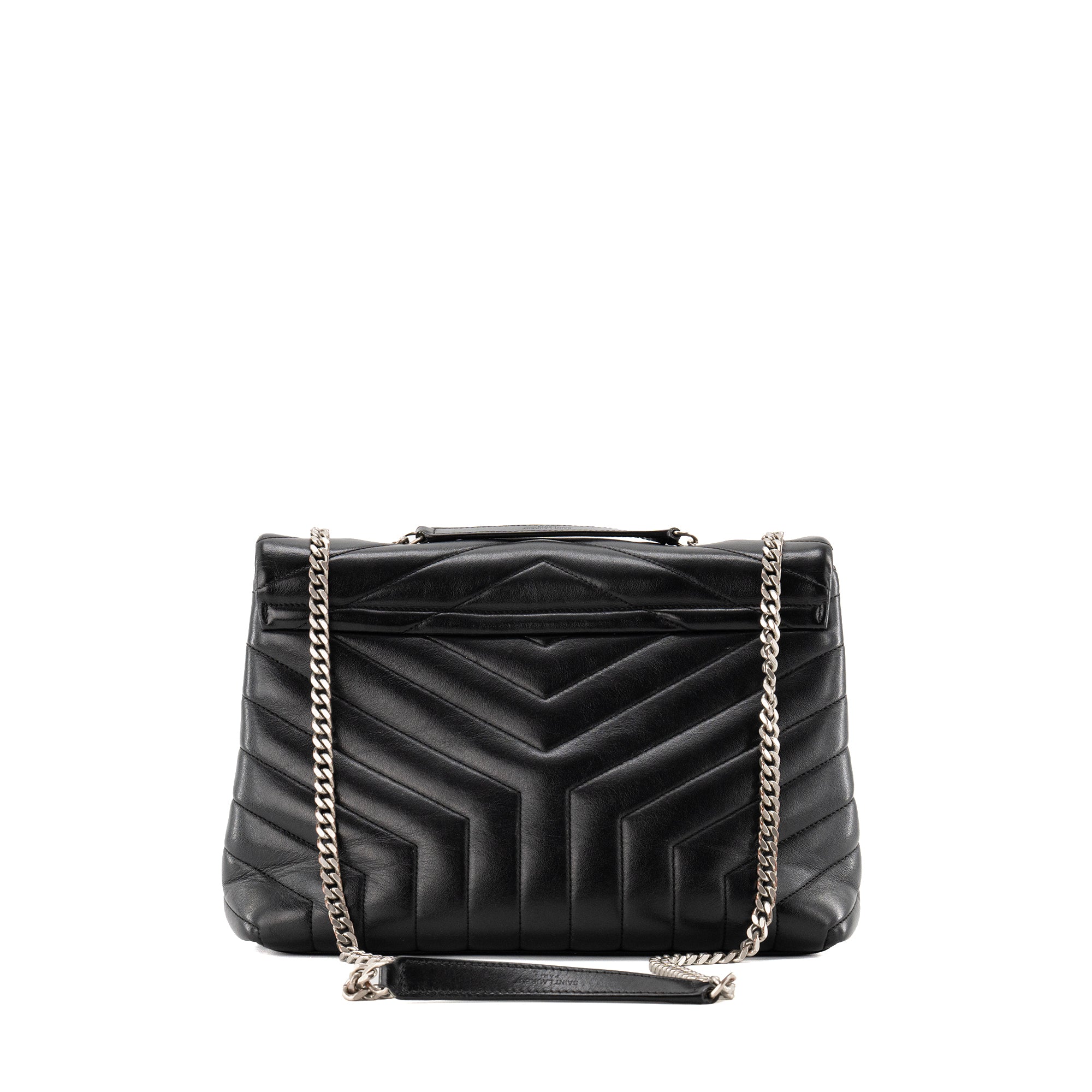 SAINT LAURENT - Sac à bandoulière Loulou Medium Saint Laurent en cuir lisse noir