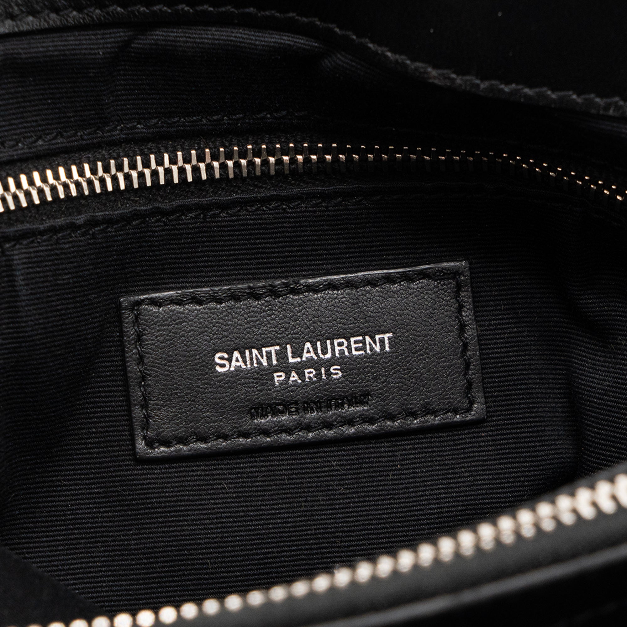 SAINT LAURENT - Sac à bandoulière Loulou Medium Saint Laurent en cuir lisse noir