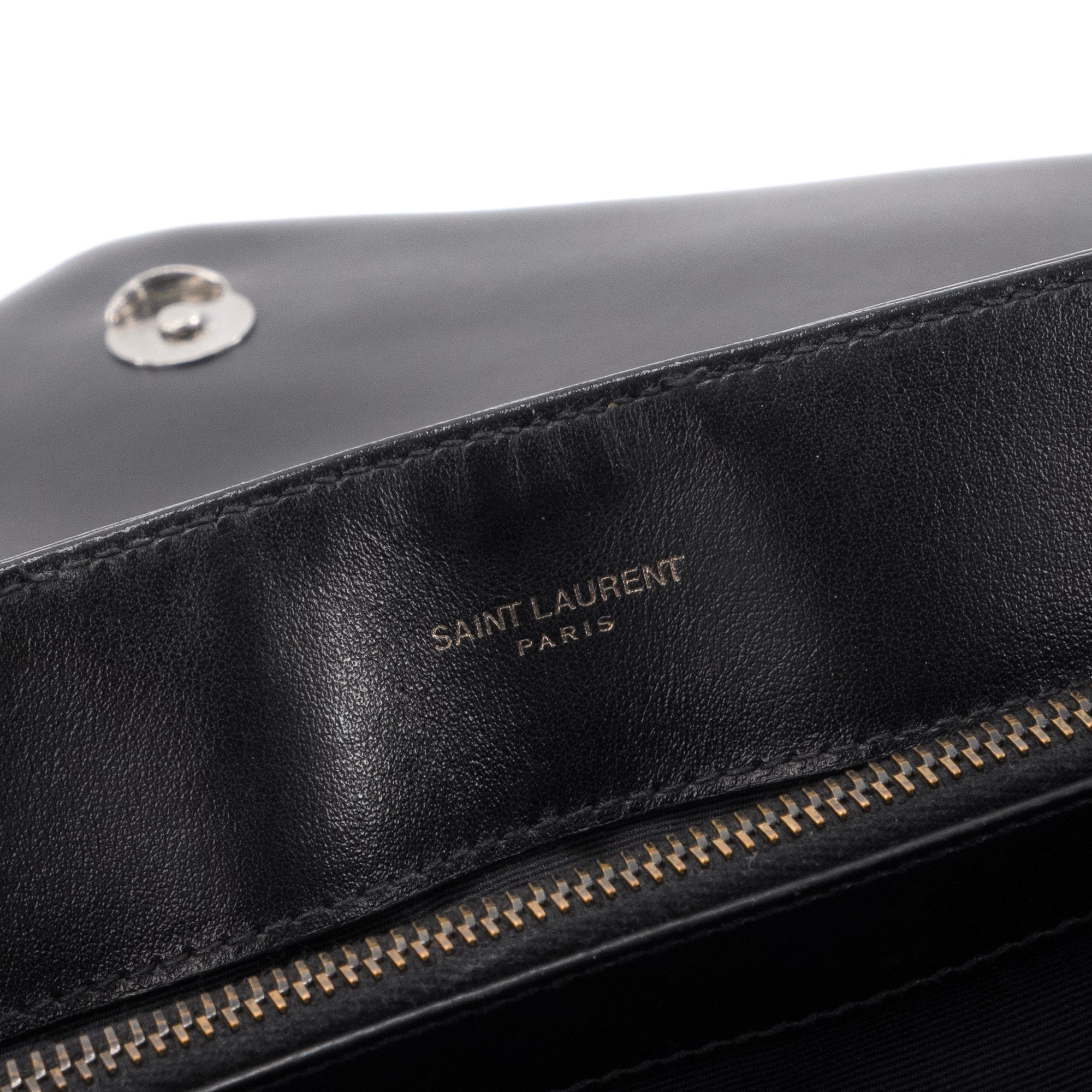 SAINT LAURENT - Sac à bandoulière Loulou medium Saint Laurent en cuir lisse noir full black