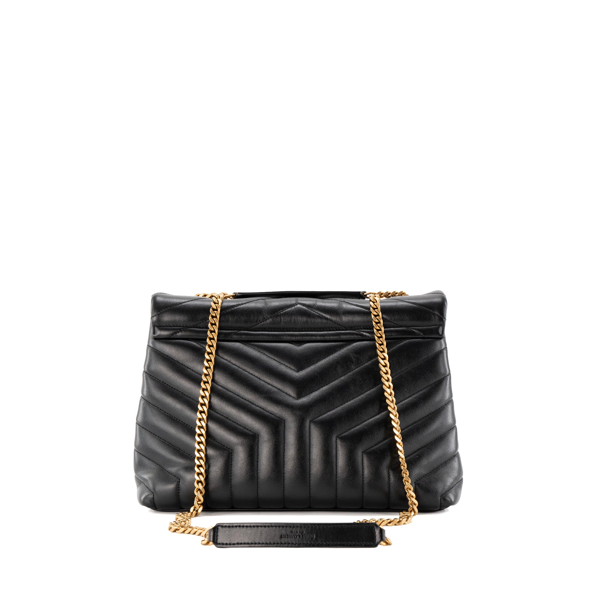 SAINT LAURENT - Sac à bandoulière Loulou Medium Saint Laurent en cuir lisse noir
