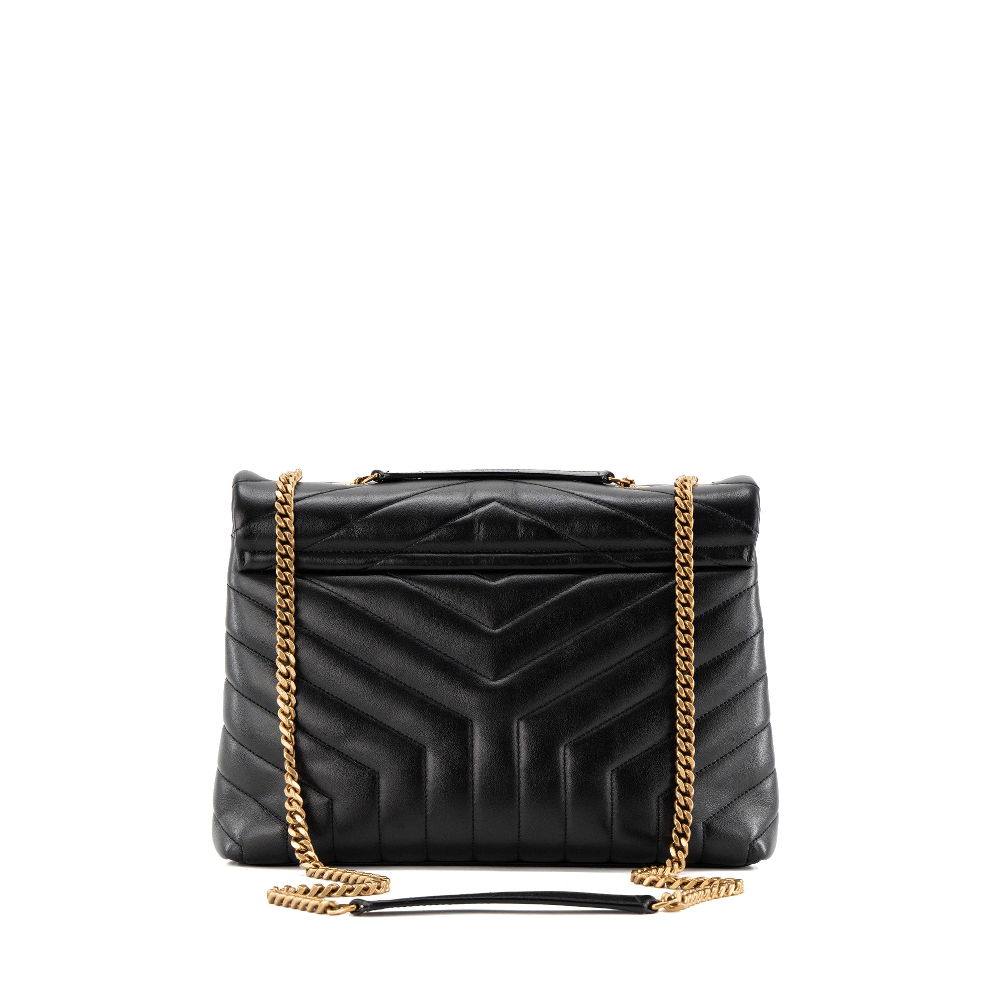 SAINT LAURENT - Sac à bandoulière Loulou Medium Saint Laurent en cuir noir