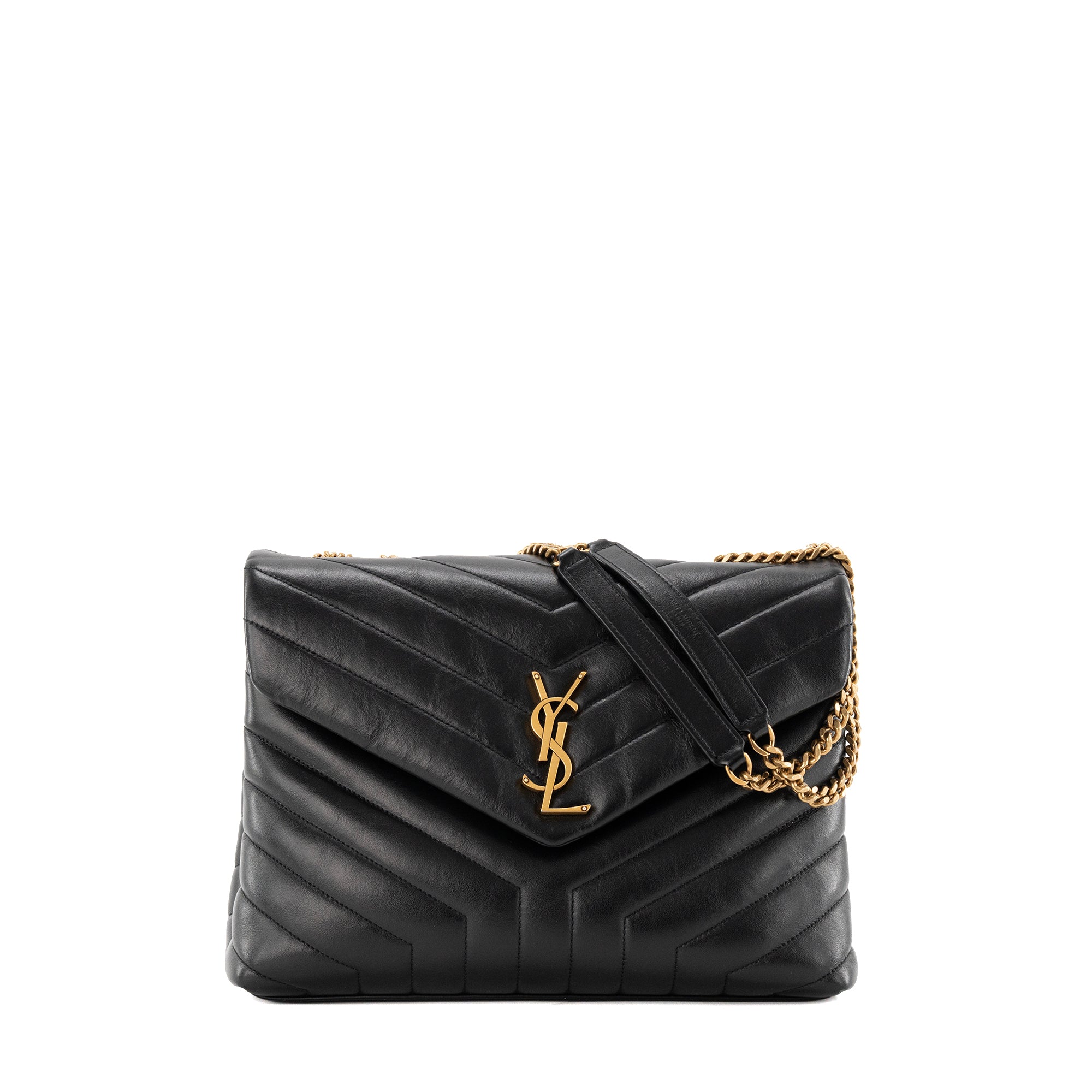 SAINT LAURENT - Sac à bandoulière Loulou Medium Saint Laurent en cuir noir