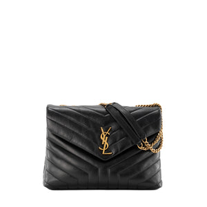 SAINT LAURENT - Sac à bandoulière Loulou Medium Saint Laurent en cuir noir