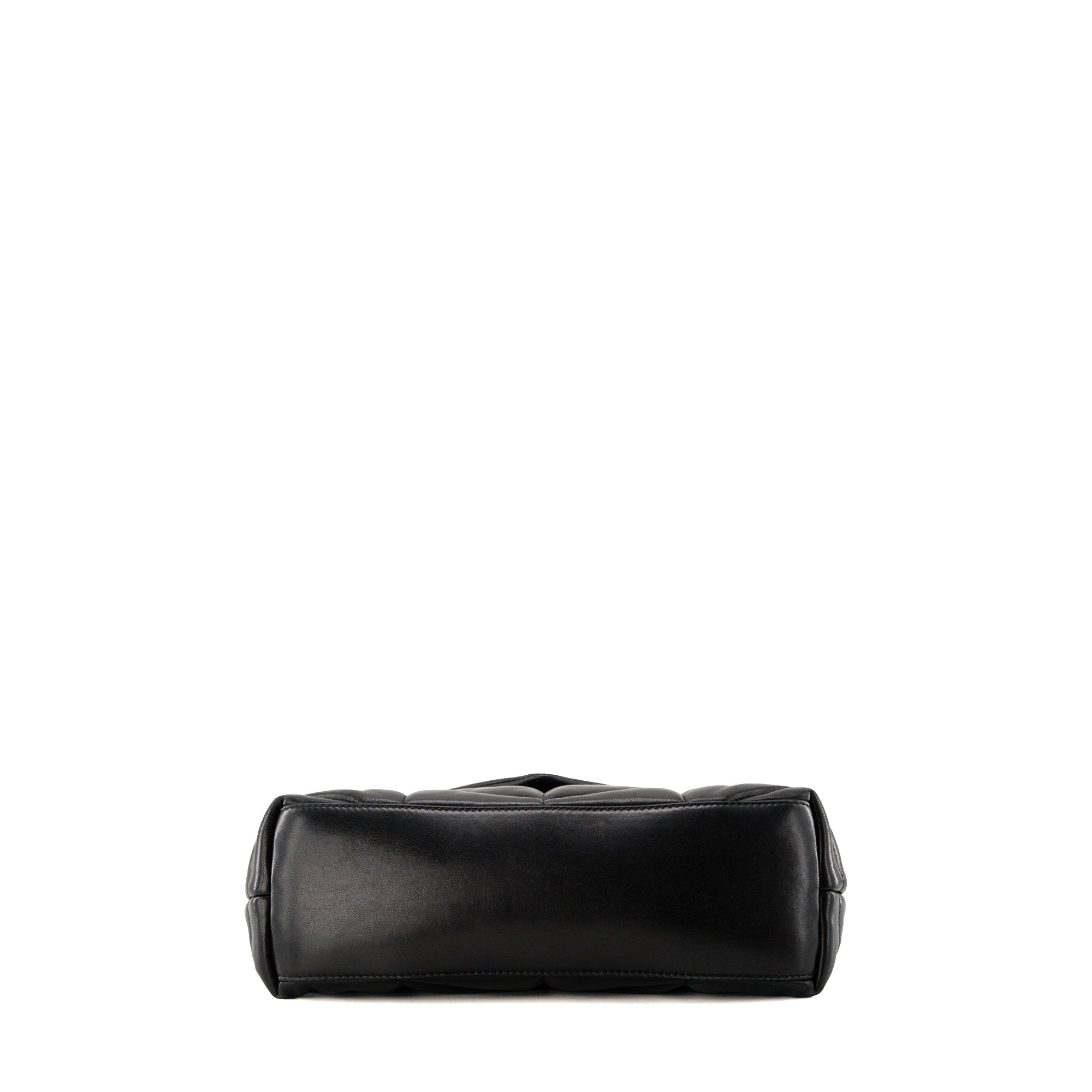 SAINT LAURENT - Sac à bandoulière Loulou Puffer small Saint Laurent en cuir lisse noir