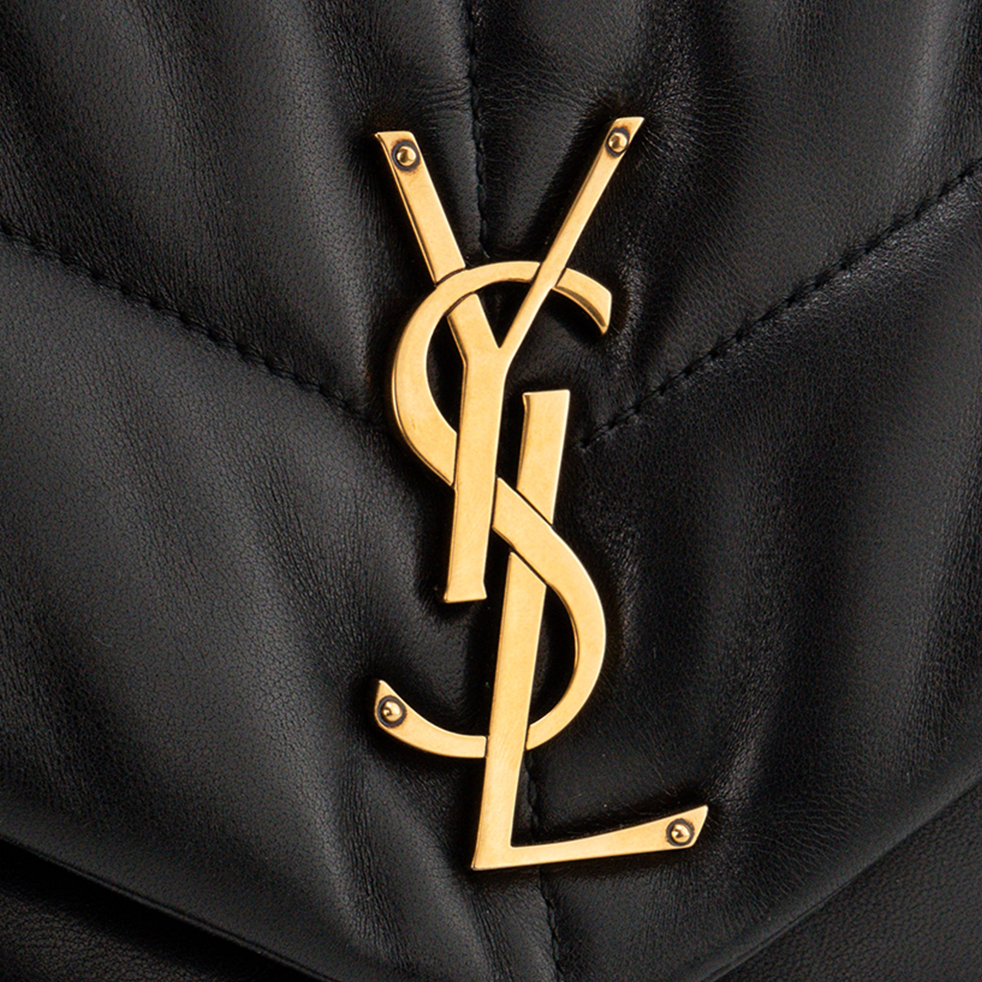 SAINT LAURENT - Sac à bandoulière Loulou Puffer small Saint Laurent en cuir lisse noir