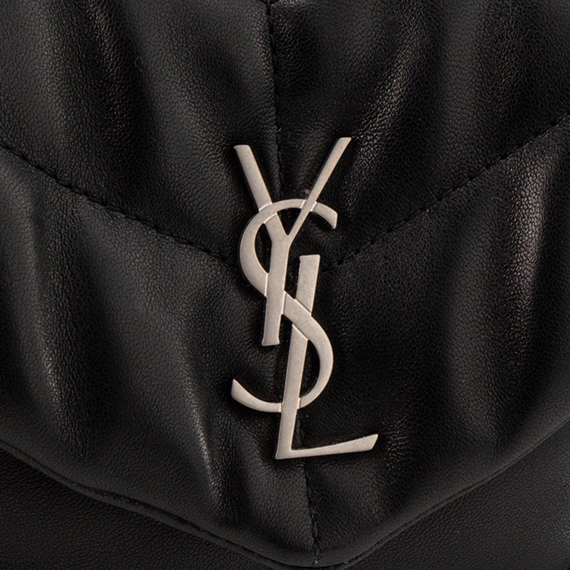 SAINT LAURENT - Sac à bandoulière Loulou Puffer Toy Saint Laurent en cuir lisse noir