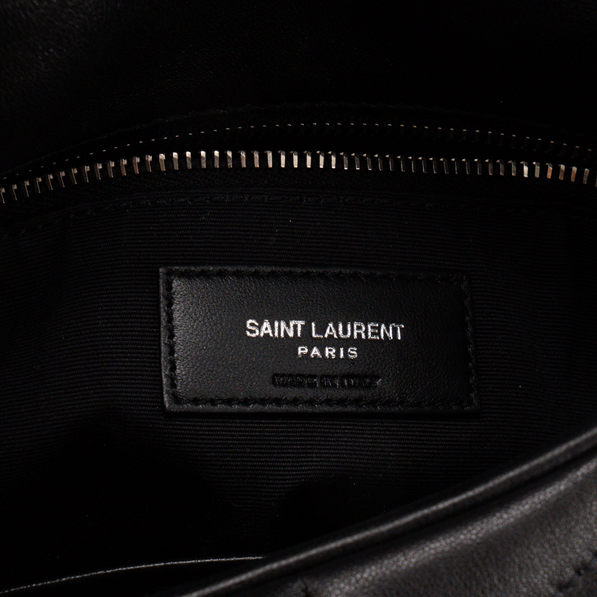 SAINT LAURENT - Sac à bandoulière Loulou Puffer Toy Saint Laurent en cuir lisse noir
