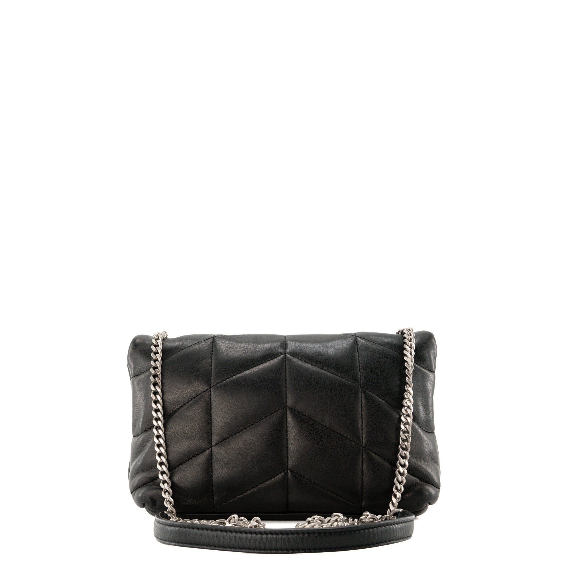 SAINT LAURENT - Sac à bandoulière Loulou Puffer Toy Saint Laurent en cuir lisse noir