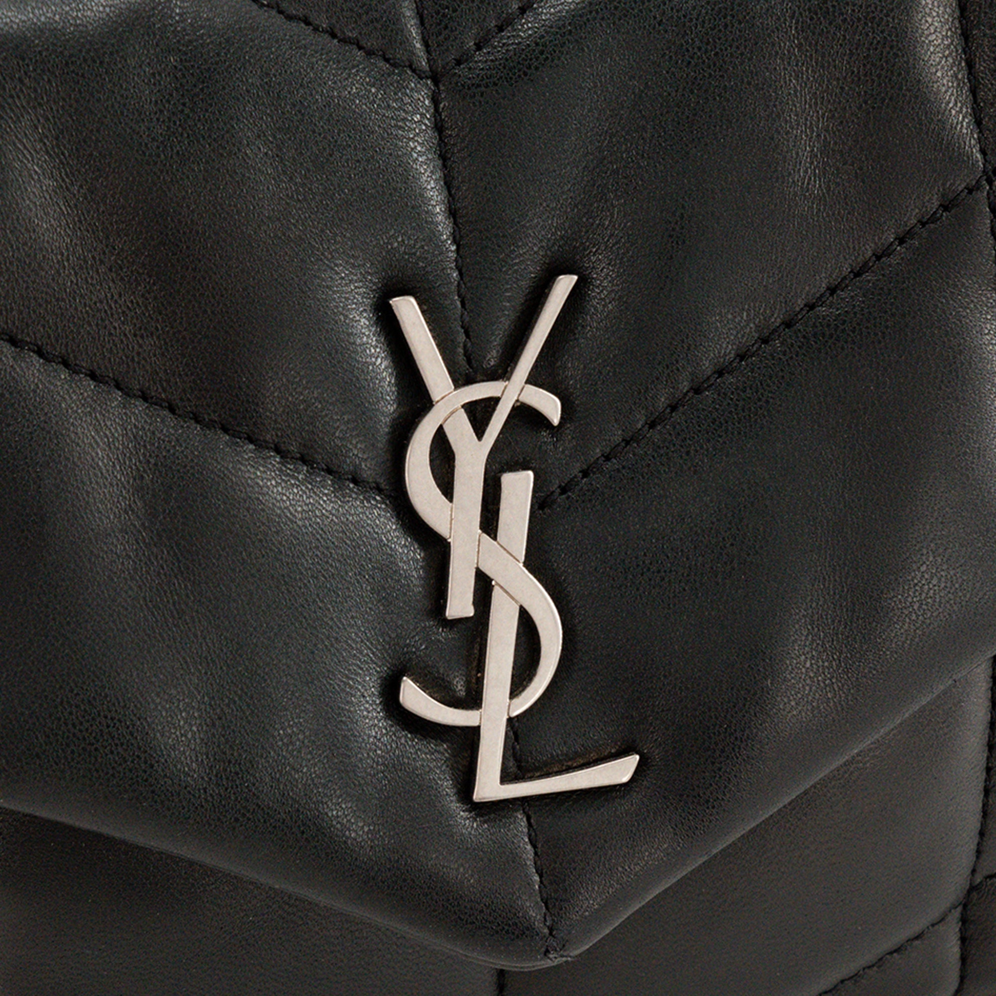 SAINT LAURENT - Sac à bandoulière Loulou Puffer Toy Saint Laurent en cuir lisse noir