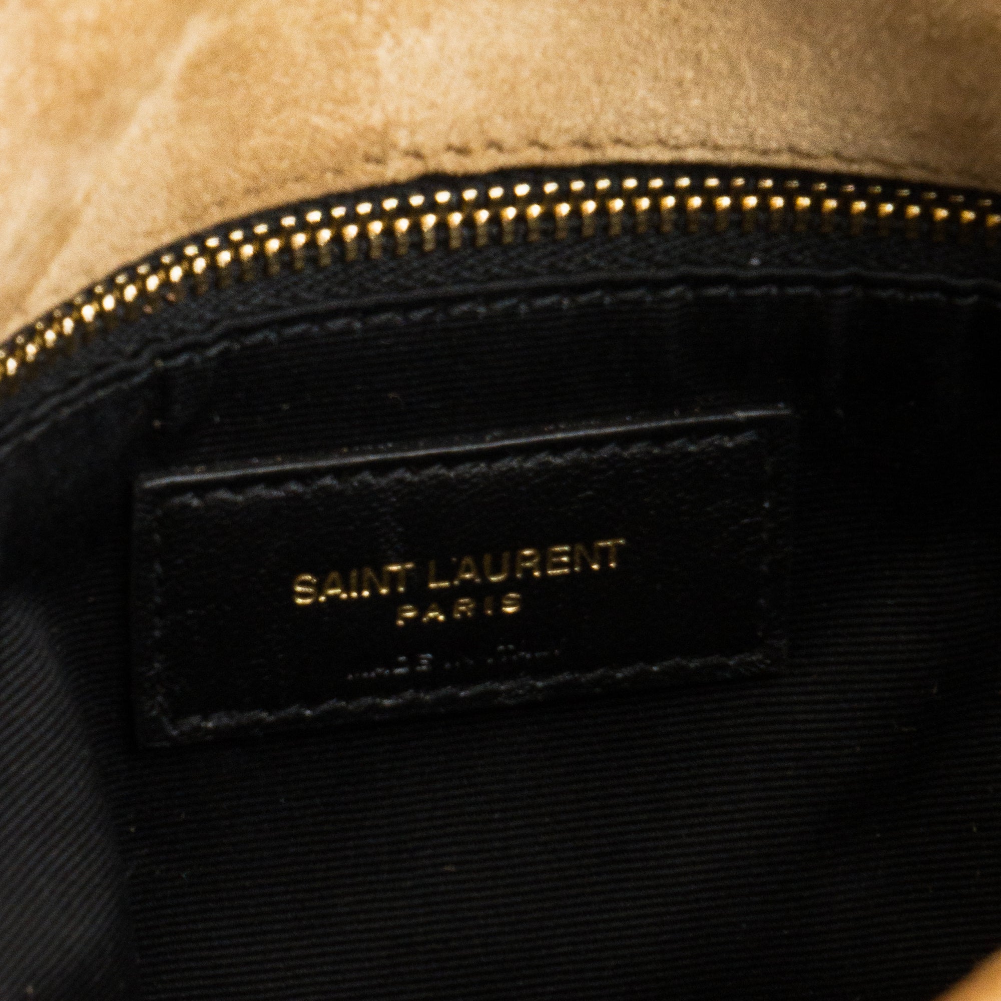 SAINT LAURENT - Sac à bandoulière Loulou Puffer Toy Saint Laurent en daim marron