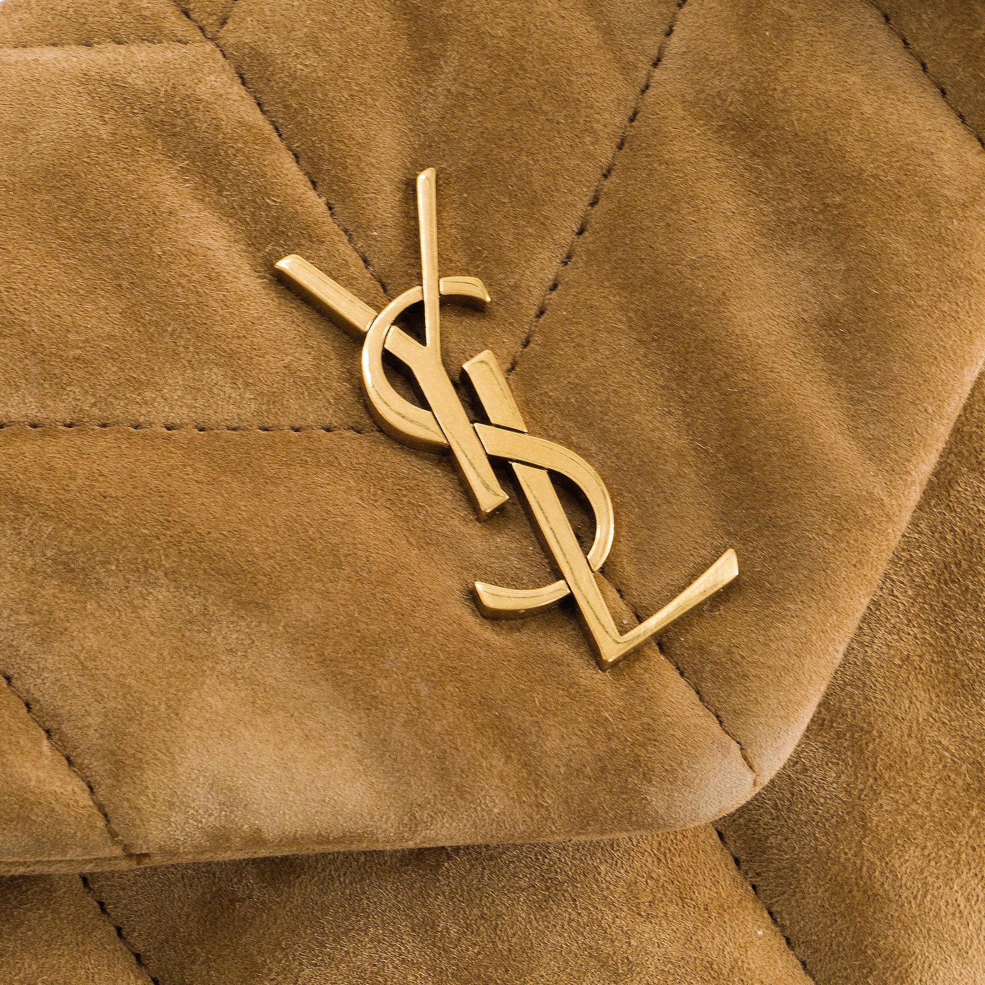 SAINT LAURENT - Sac à bandoulière Loulou Puffer Toy Saint Laurent en daim marron