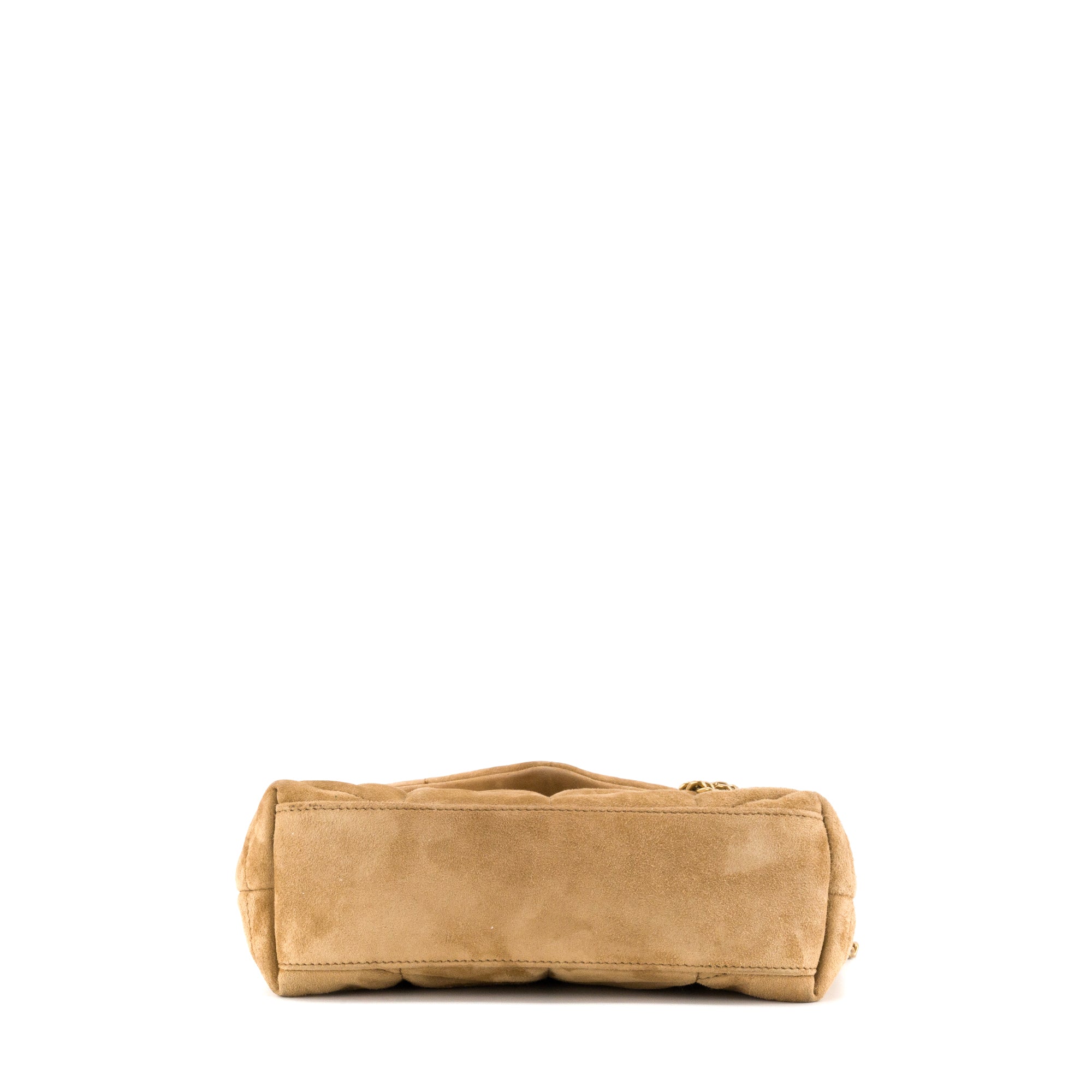 SAINT LAURENT - Sac à bandoulière Loulou Puffer Toy Saint Laurent en daim marron