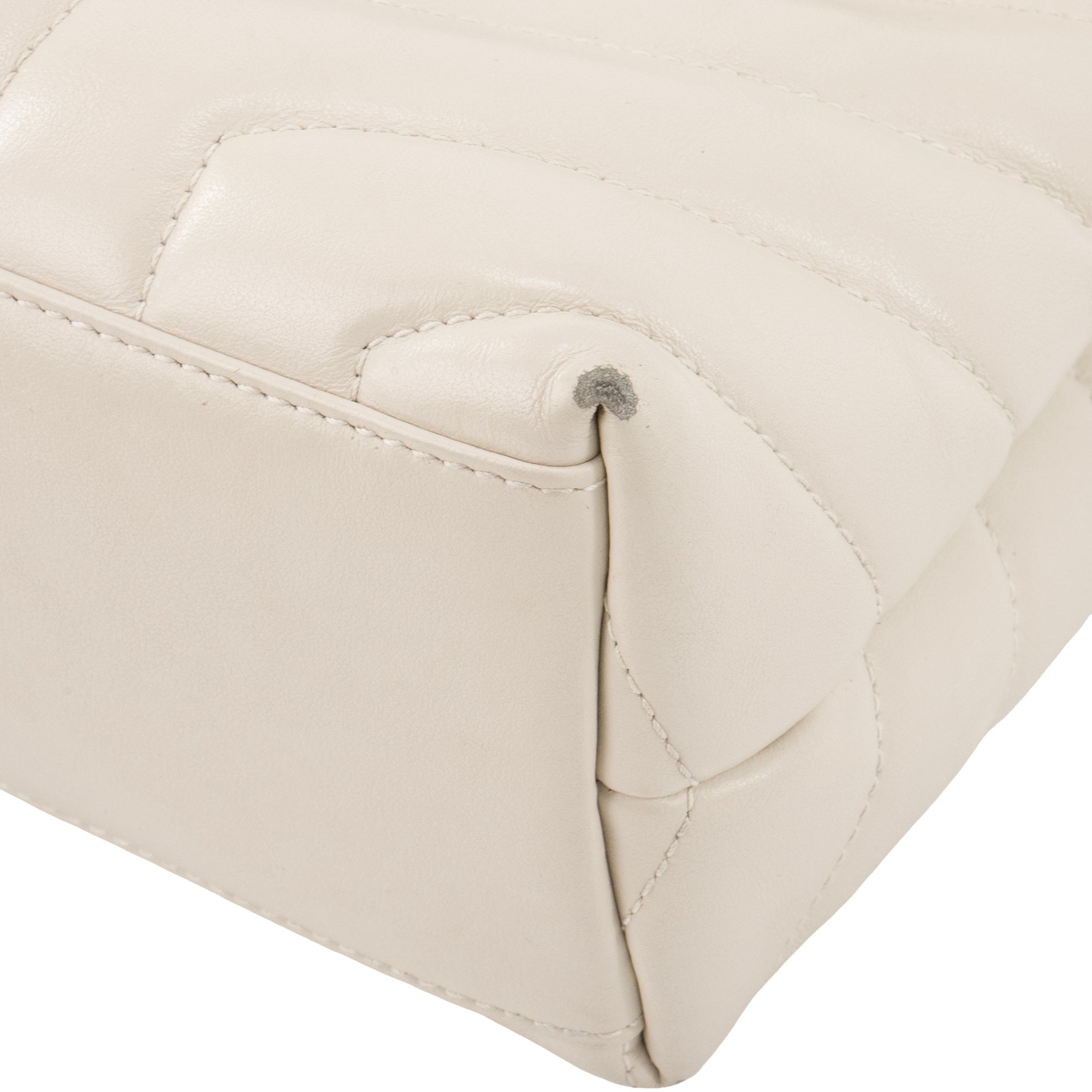 SAINT LAURENT - Sac à bandoulière Loulou Small Saint Laurent en cuir beige