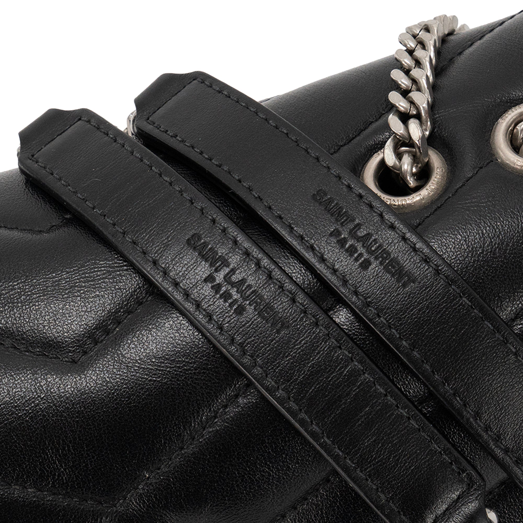 SAINT LAURENT - Sac à bandoulière Loulou Small Saint Laurent en cuir lisse noir