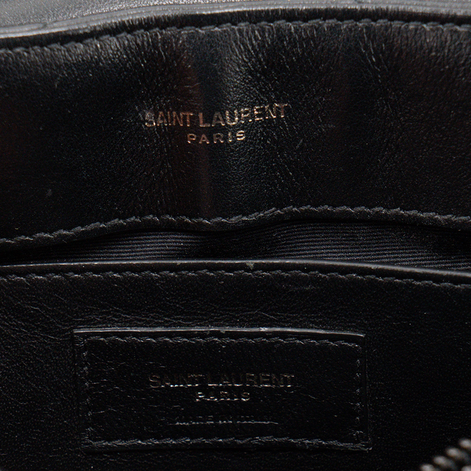 SAINT LAURENT - Sac à bandoulière Loulou Small Saint Laurent en cuir lisse noir
