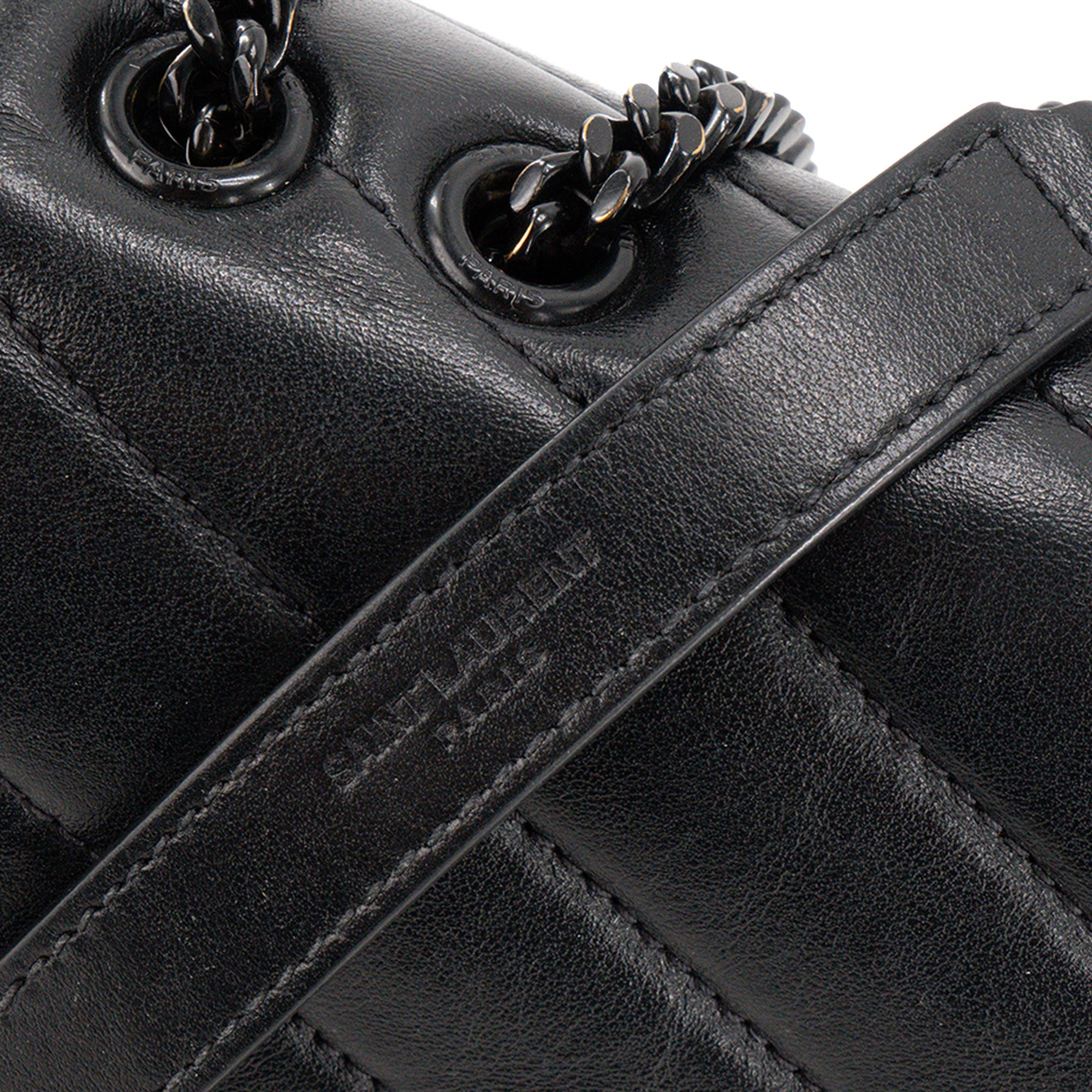 SAINT LAURENT - Sac à bandoulière Loulou Small Saint Laurent en cuir lisse noir