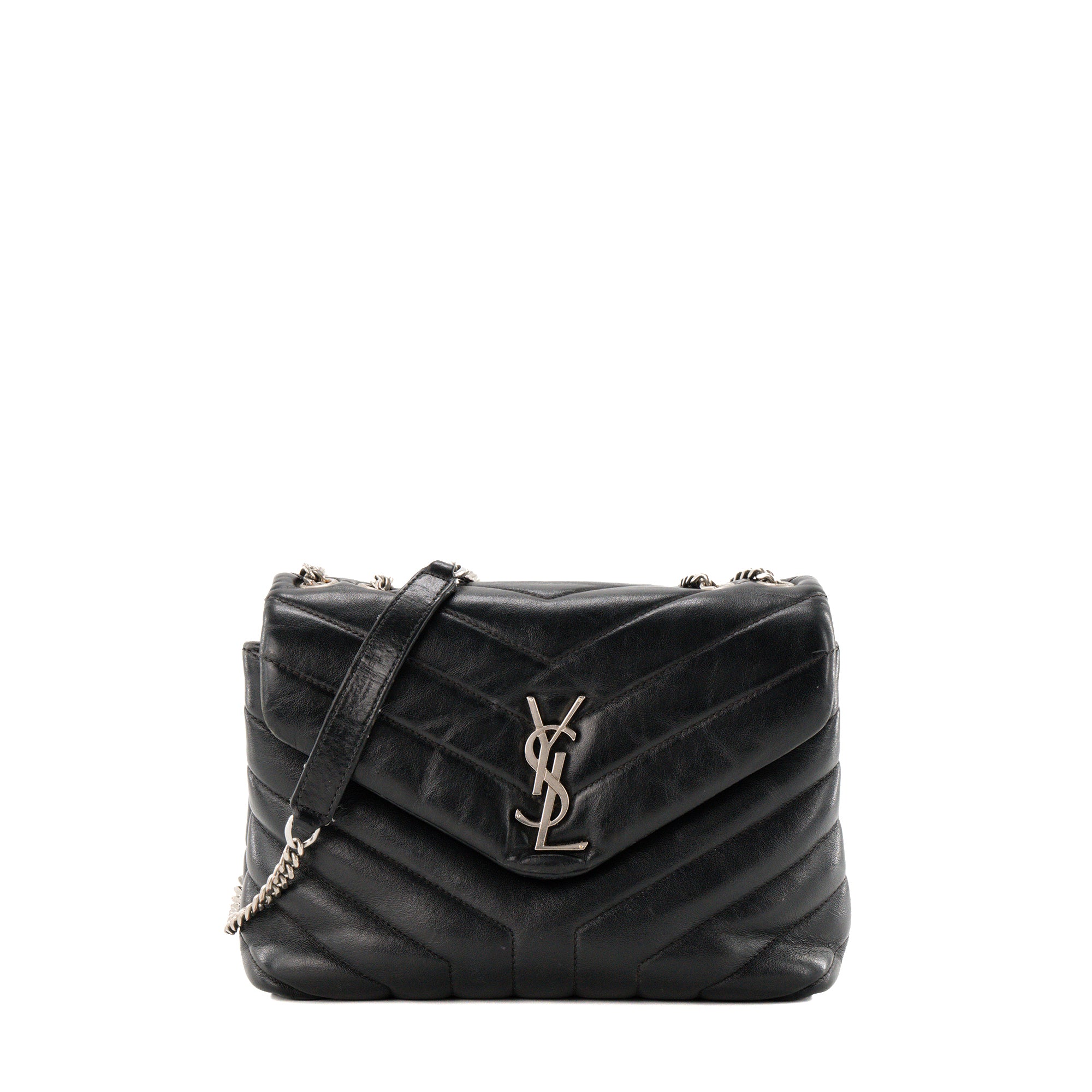 SAINT LAURENT - Sac à bandoulière Loulou Small Saint Laurent en cuir lisse