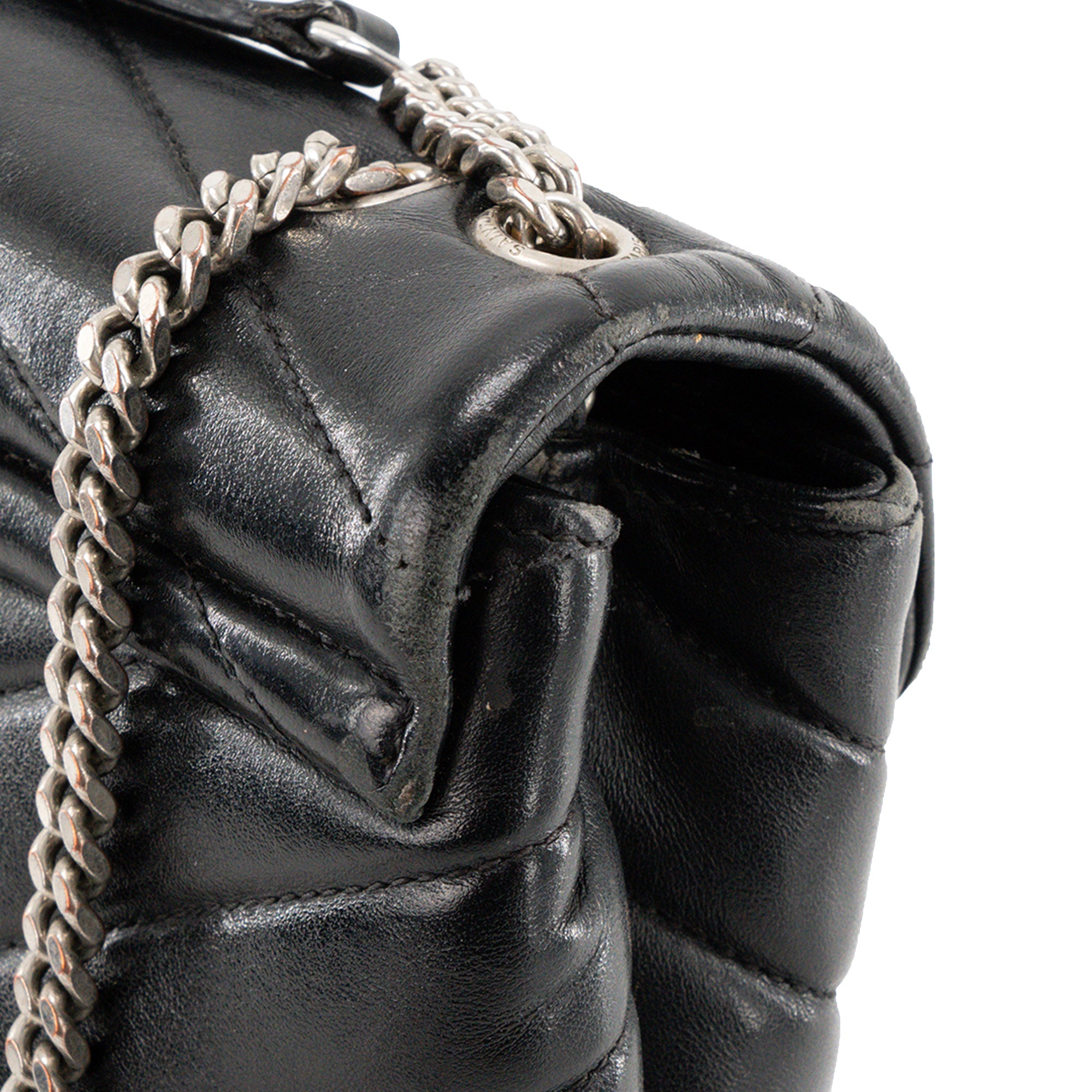 SAINT LAURENT - Sac à bandoulière Loulou Small Saint Laurent en cuir lisse