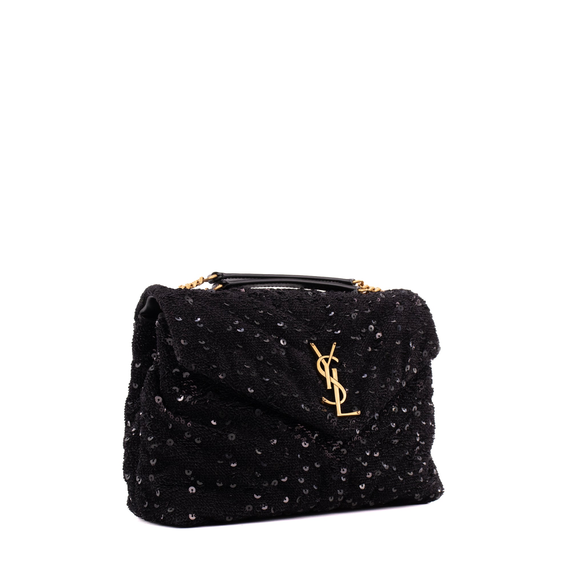 SAINT LAURENT - Sac à bandoulière Loulou Small Saint Laurent orné de sequins
