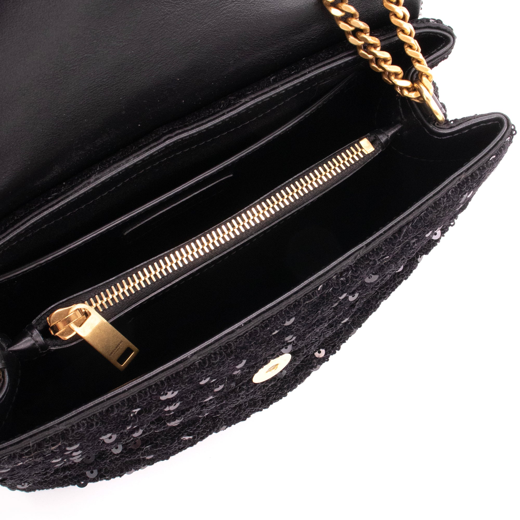 SAINT LAURENT - Sac à bandoulière Loulou Small Saint Laurent orné de sequins