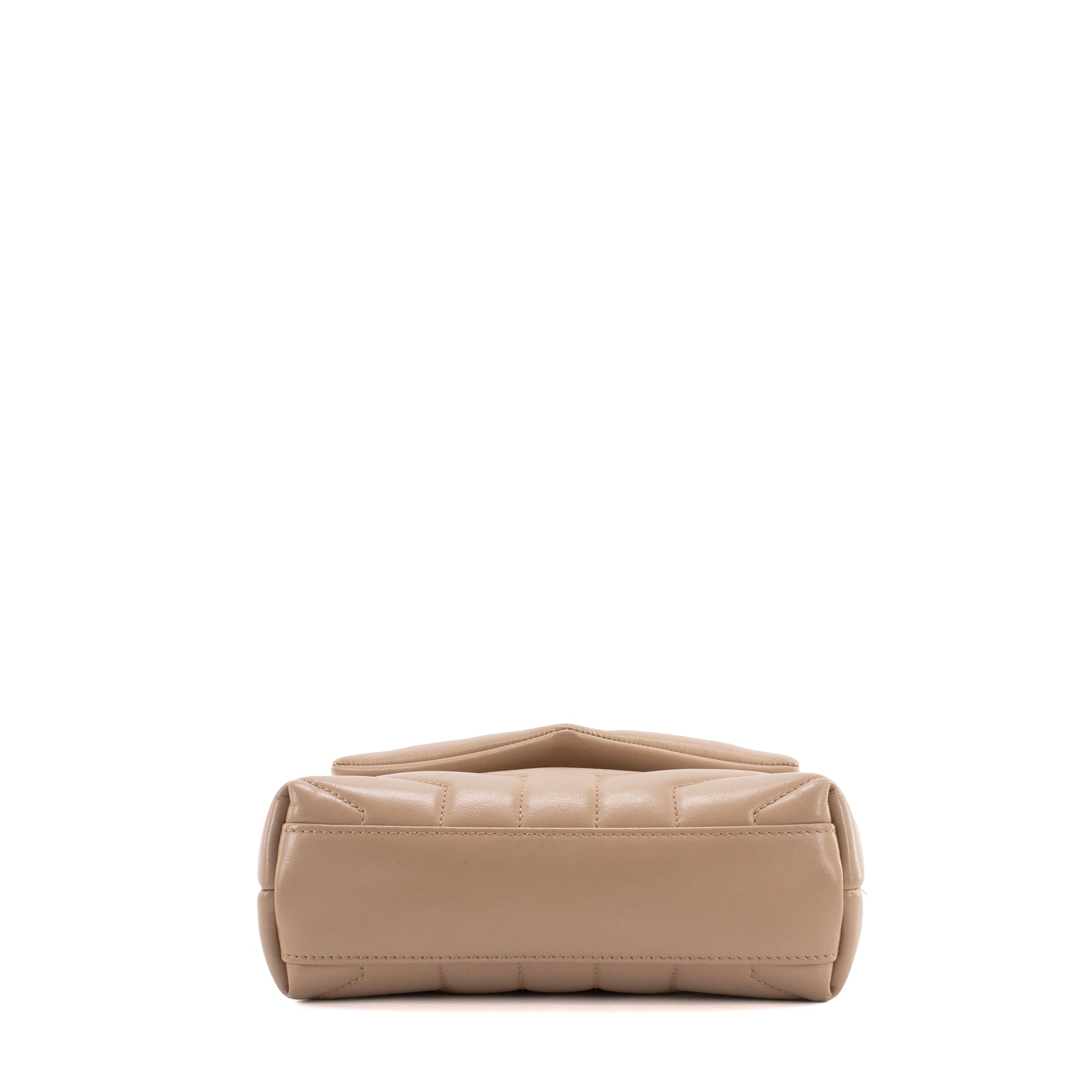 SAINT LAURENT - Sac à bandoulière Loulou Toy Saint Laurent en cuir chevron beige
