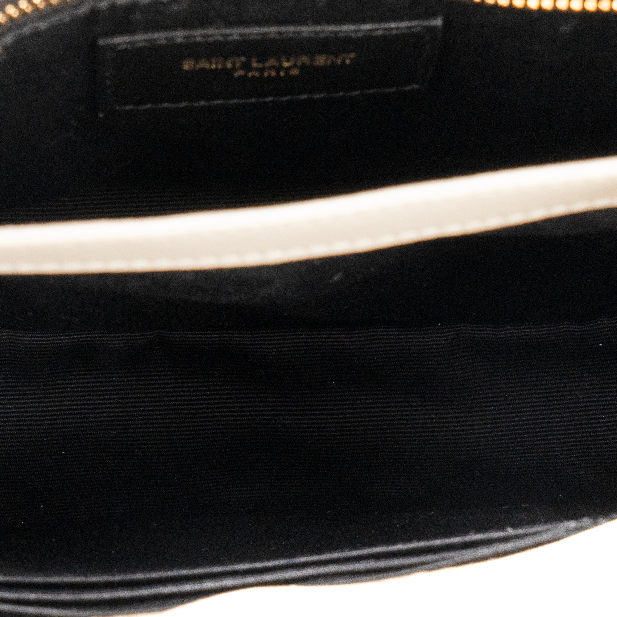 SAINT LAURENT - Sac à bandoulière Loulou Toy Saint Laurent en cuir lisse beige