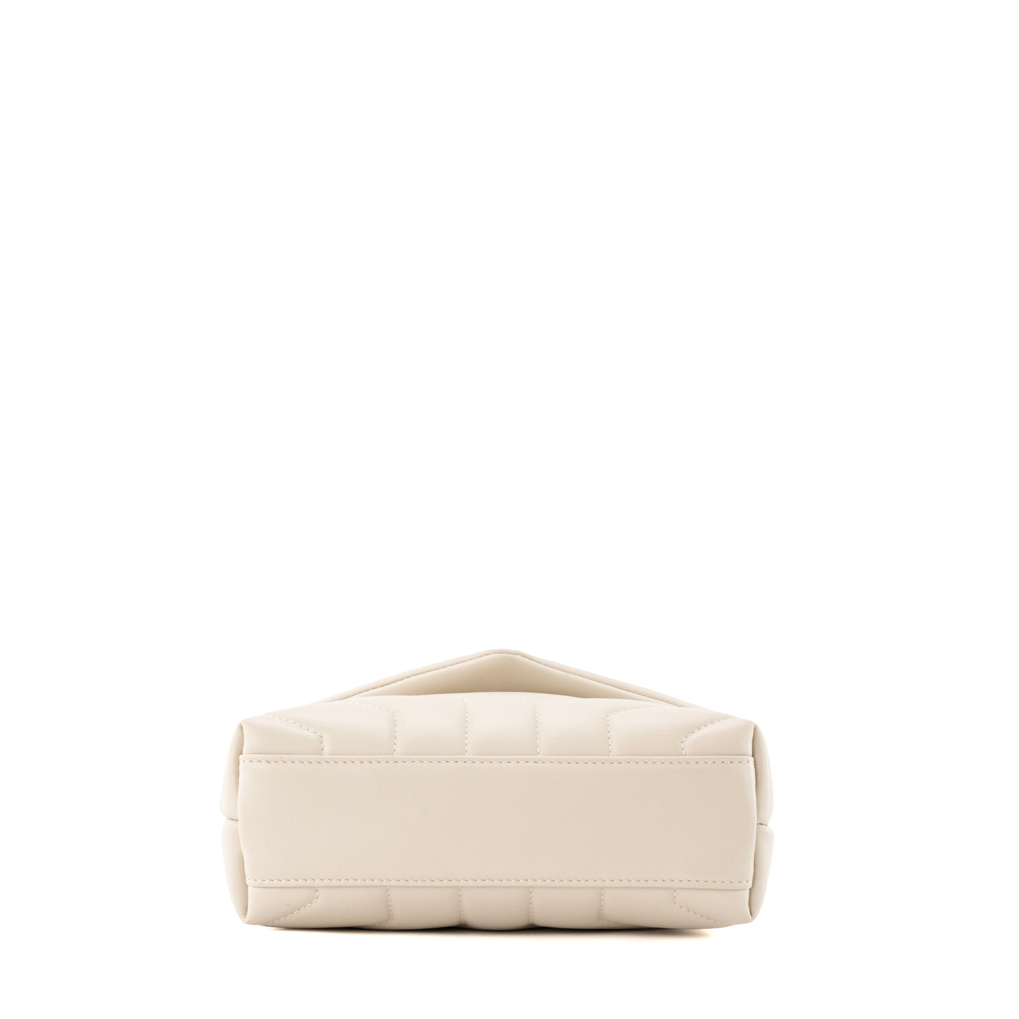 SAINT LAURENT - Sac à bandoulière Loulou Toy Saint Laurent en cuir lisse beige