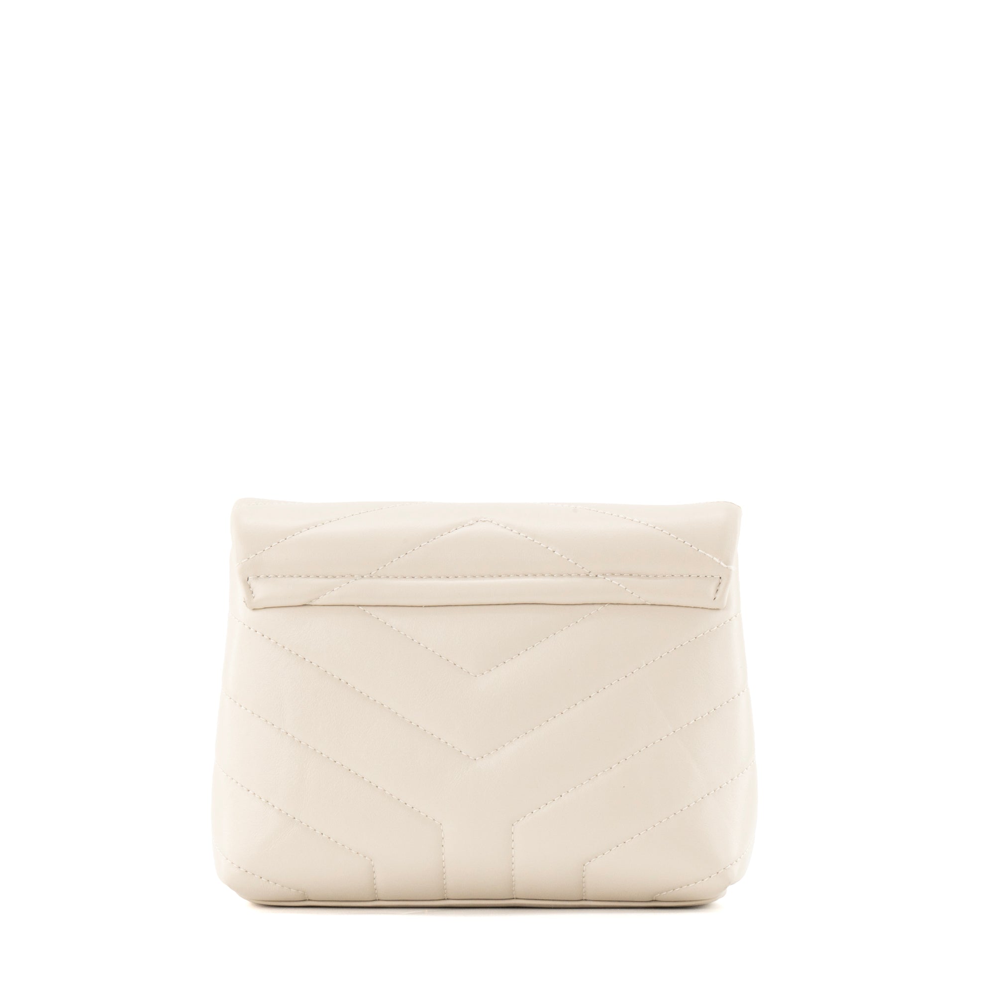 SAINT LAURENT - Sac à bandoulière Loulou Toy Saint Laurent en cuir lisse beige