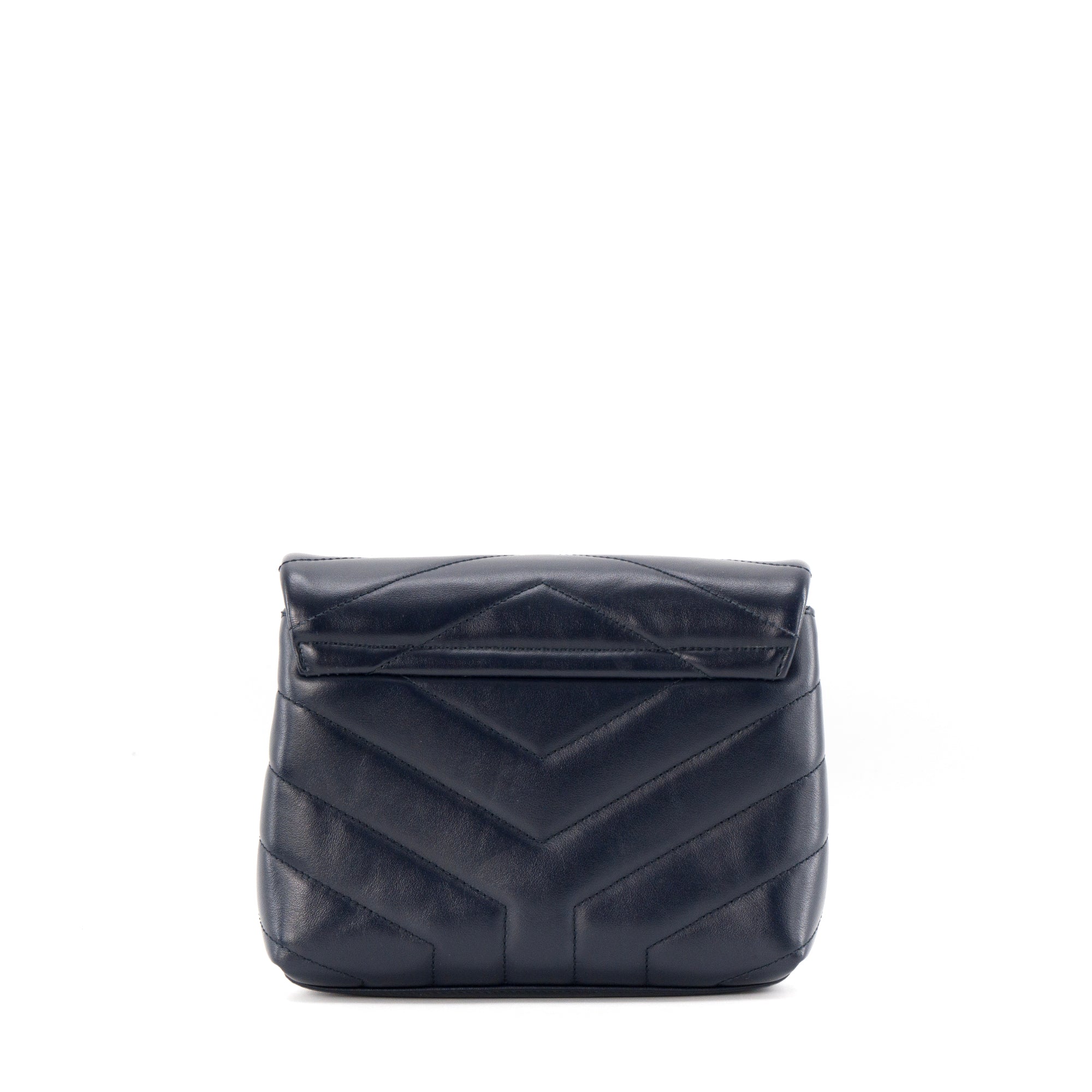 SAINT LAURENT - Sac à bandoulière Loulou Toy Saint Laurent en cuir lisse bleu marine