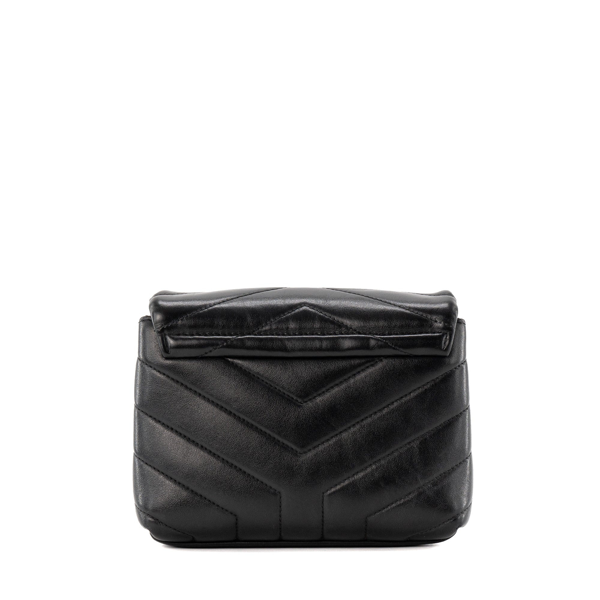 SAINT LAURENT - Sac à bandoulière Loulou Toy Saint Laurent en cuir lisse noir