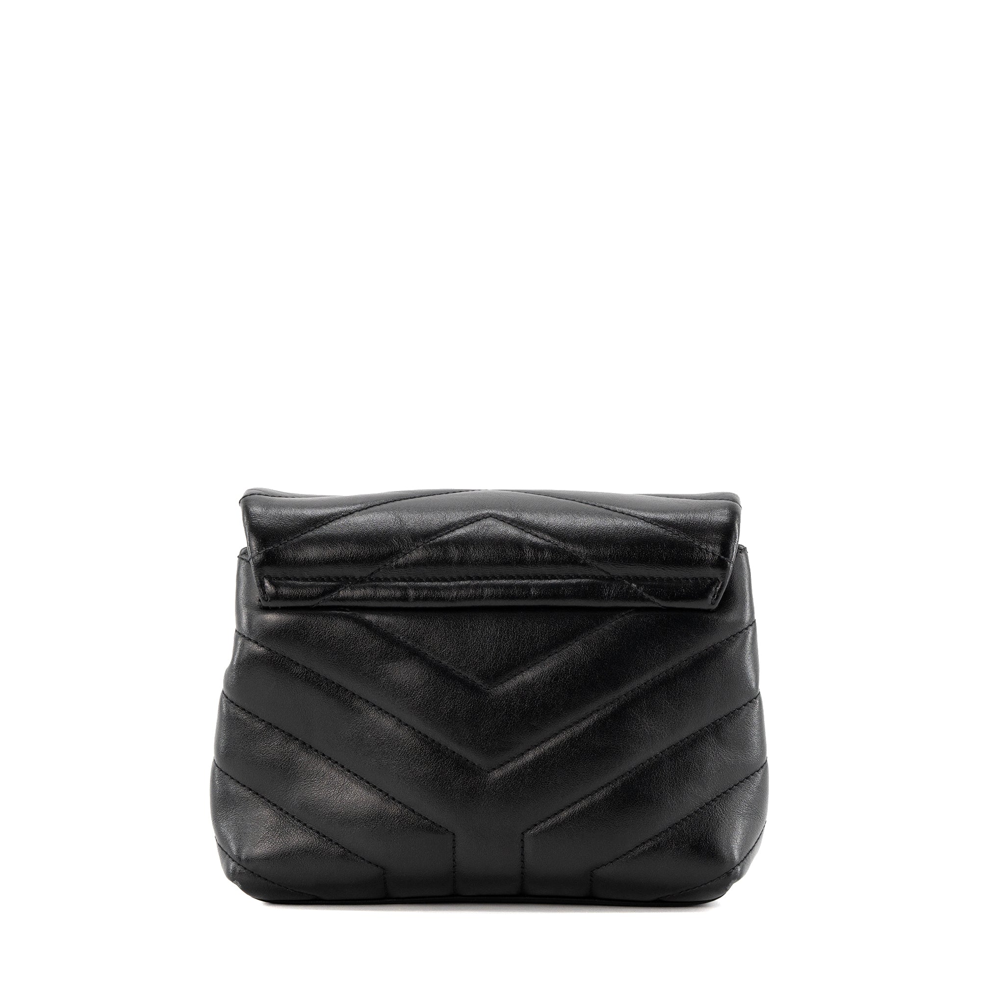 SAINT LAURENT - Sac à bandoulière Loulou Toy Saint Laurent en cuir lisse noir