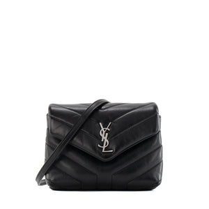 SAINT LAURENT - Sac à bandoulière Loulou Toy Saint Laurent en cuir lisse noir