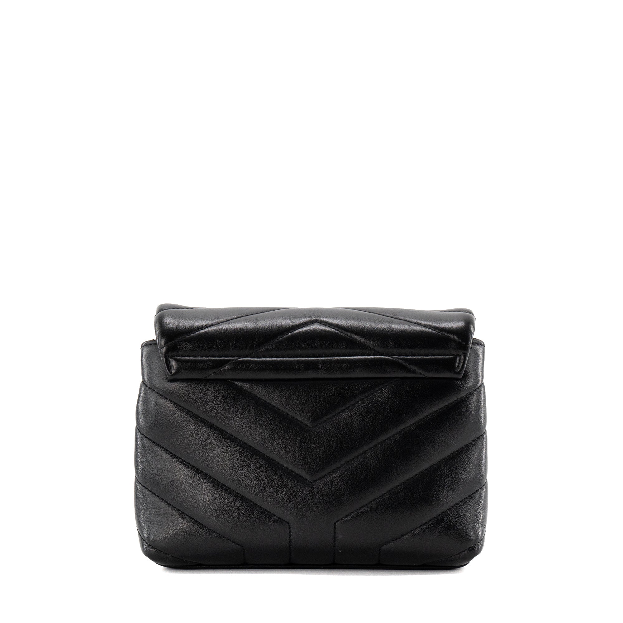 SAINT LAURENT - Sac à bandoulière Loulou Toy Saint Laurent en cuir lisse noir