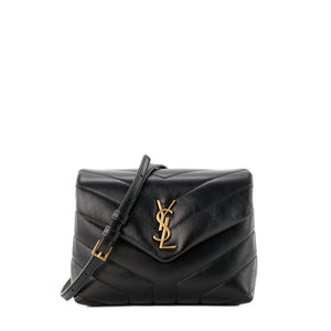SAINT LAURENT - Sac à bandoulière Loulou Toy Saint Laurent en cuir lisse noir
