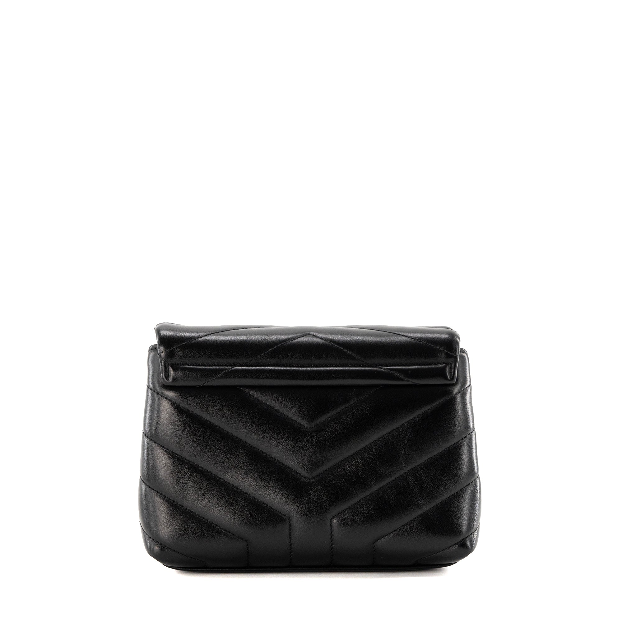 SAINT LAURENT - Sac à bandoulière Loulou Toy Saint Laurent en cuir lisse noir