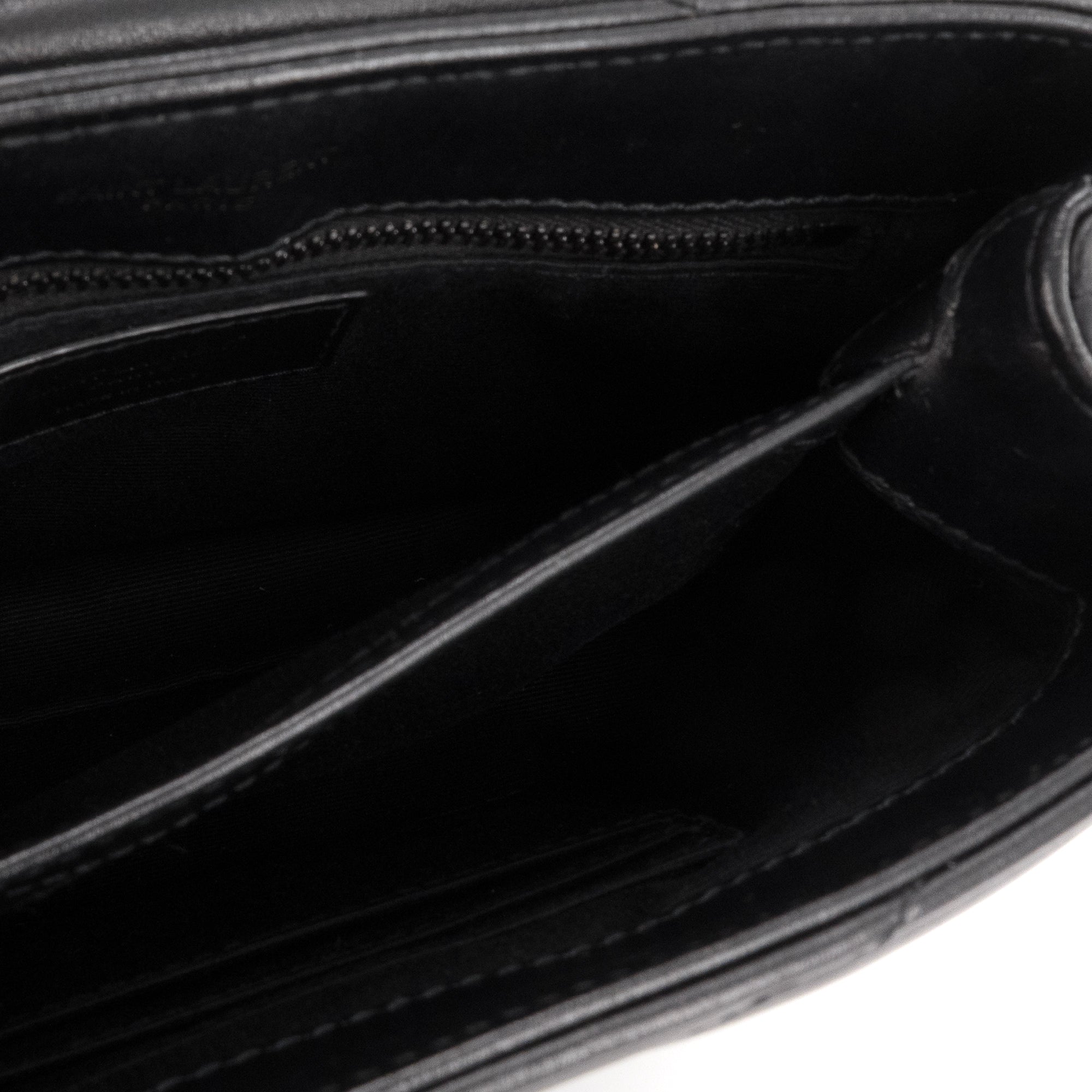 SAINT LAURENT - Sac à bandoulière Loulou toy Saint Laurent en cuir noir
