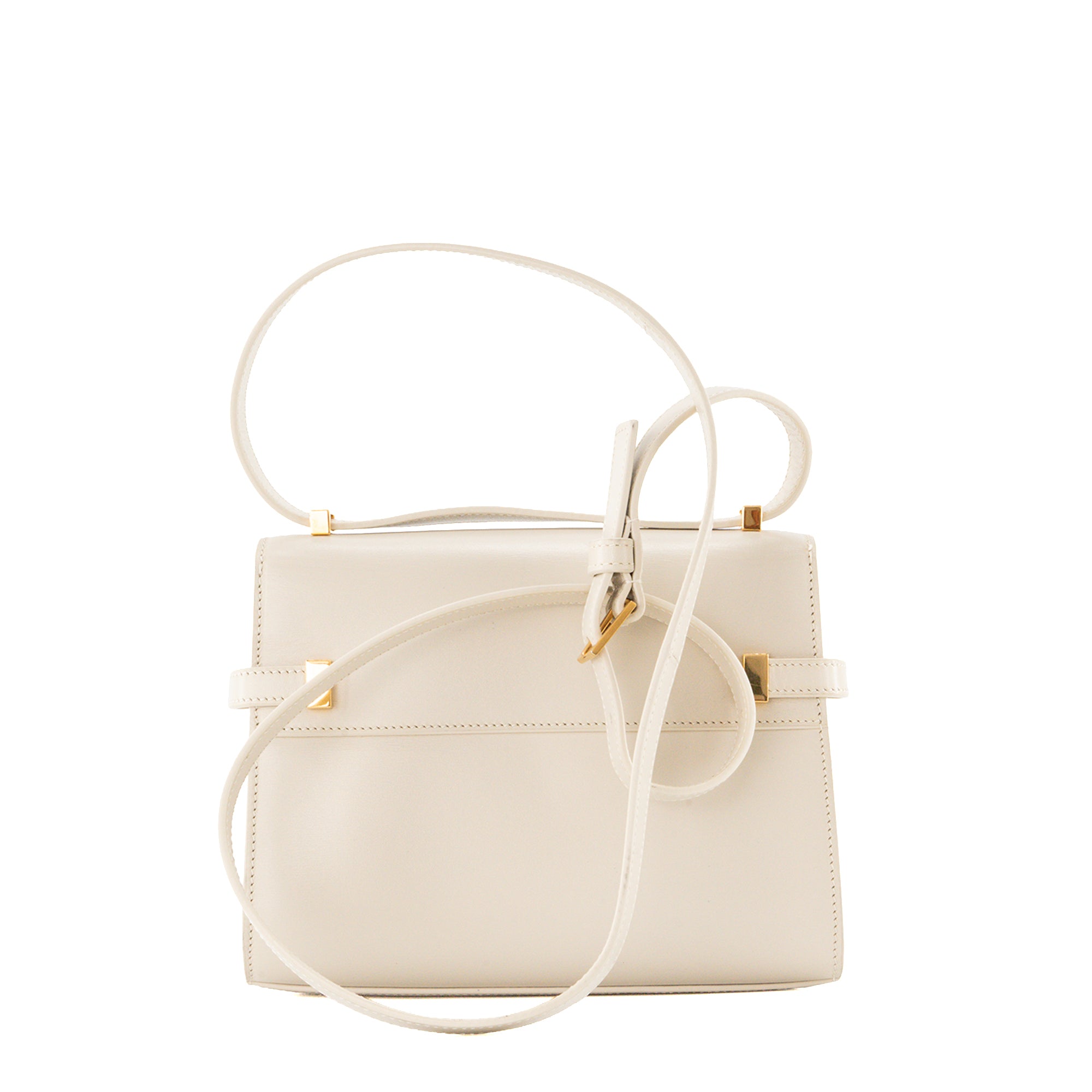 SAINT LAURENT - Sac à bandoulière Manhattan mini Saint Laurent en cuir lisse beige