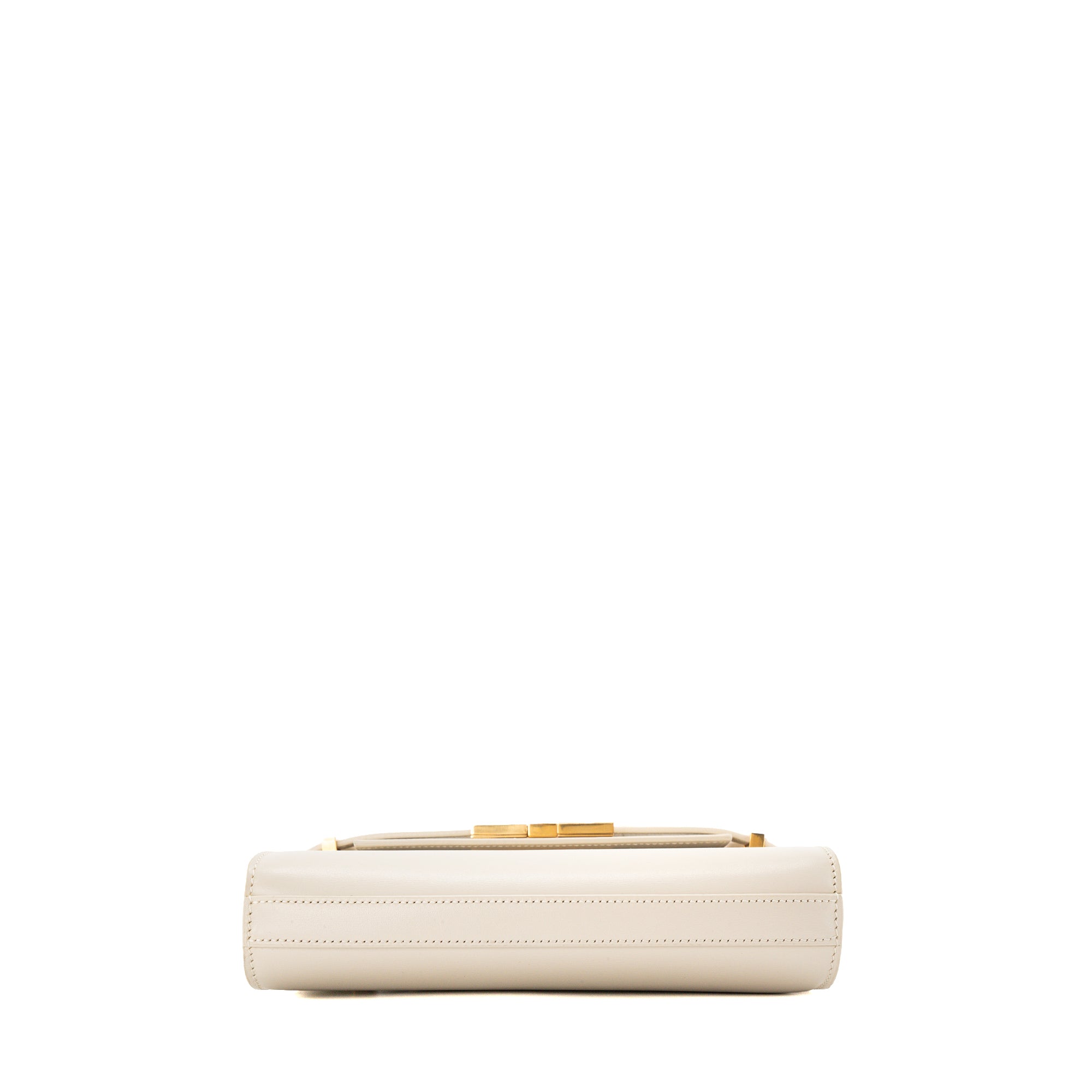 SAINT LAURENT - Sac à bandoulière Manhattan mini Saint Laurent en cuir lisse beige