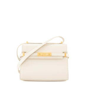 SAINT LAURENT - Sac à bandoulière Manhattan mini Saint Laurent en cuir lisse beige