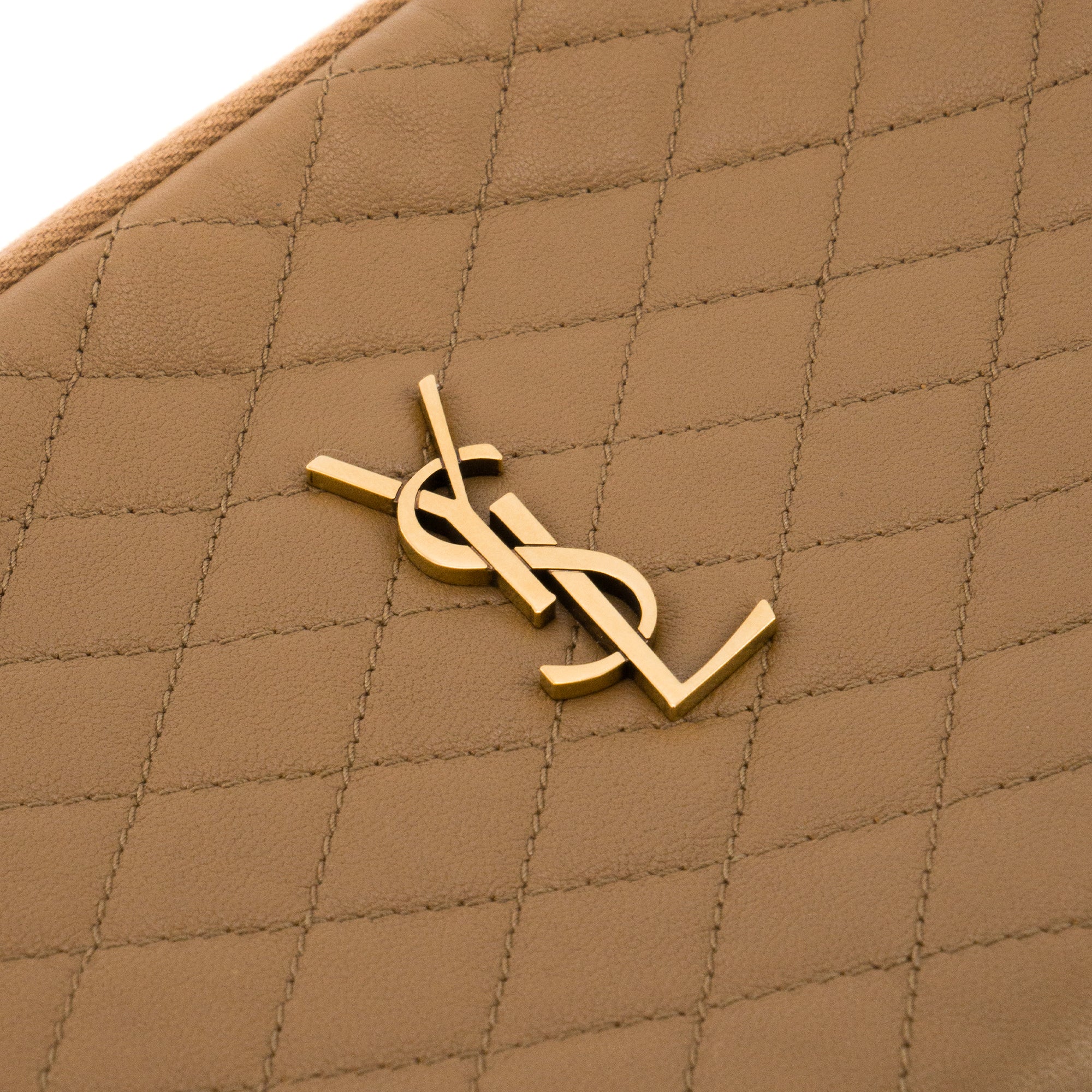 SAINT LAURENT - Sac à bandoulière Mini Gaby Saint Laurent en cuir lisse marron
